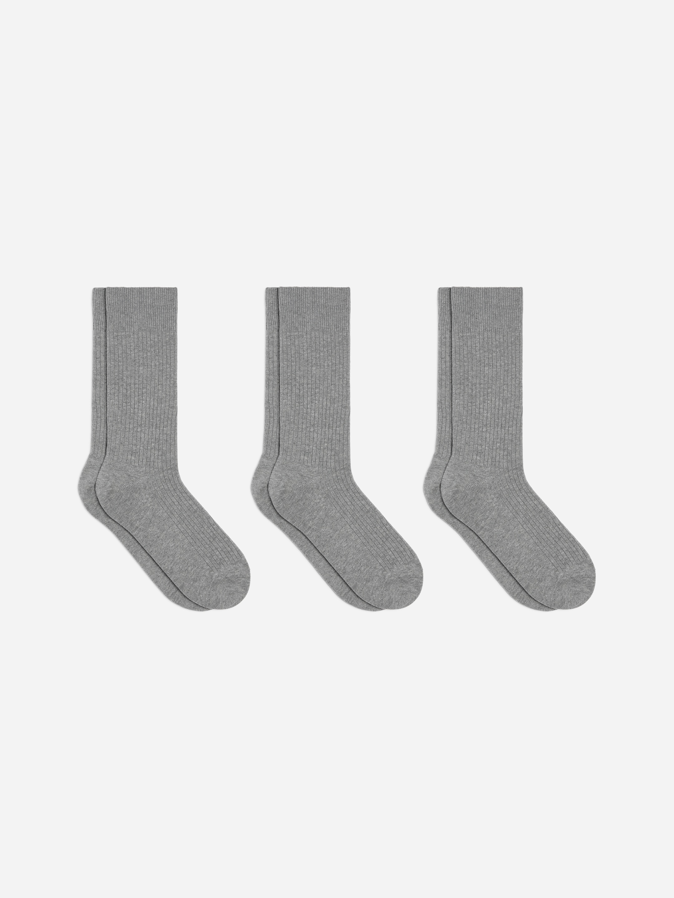 Chaussettes côtelées en coton Supima, 3 paires - gris - Homme - StillMedia/DescriptiveStillLife - 3