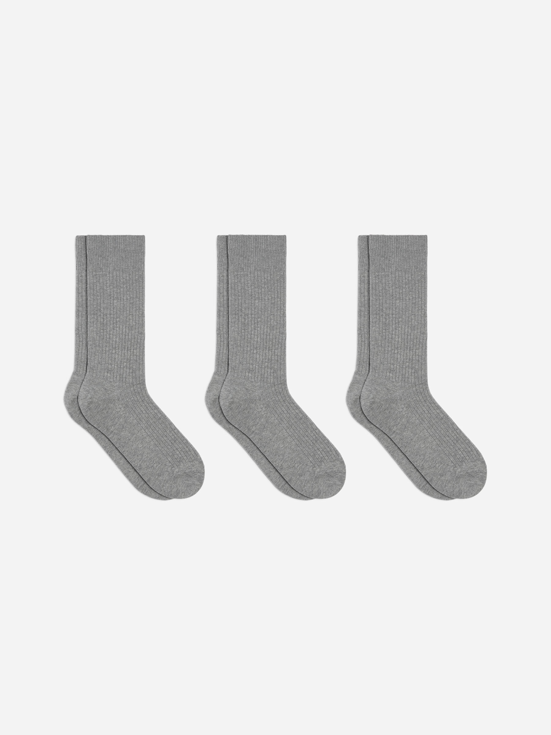 Gerippte Socken aus Supima-Baumwolle, 3er-Pack - Grau - Herren - StillMedia/DescriptiveStillLife - 3