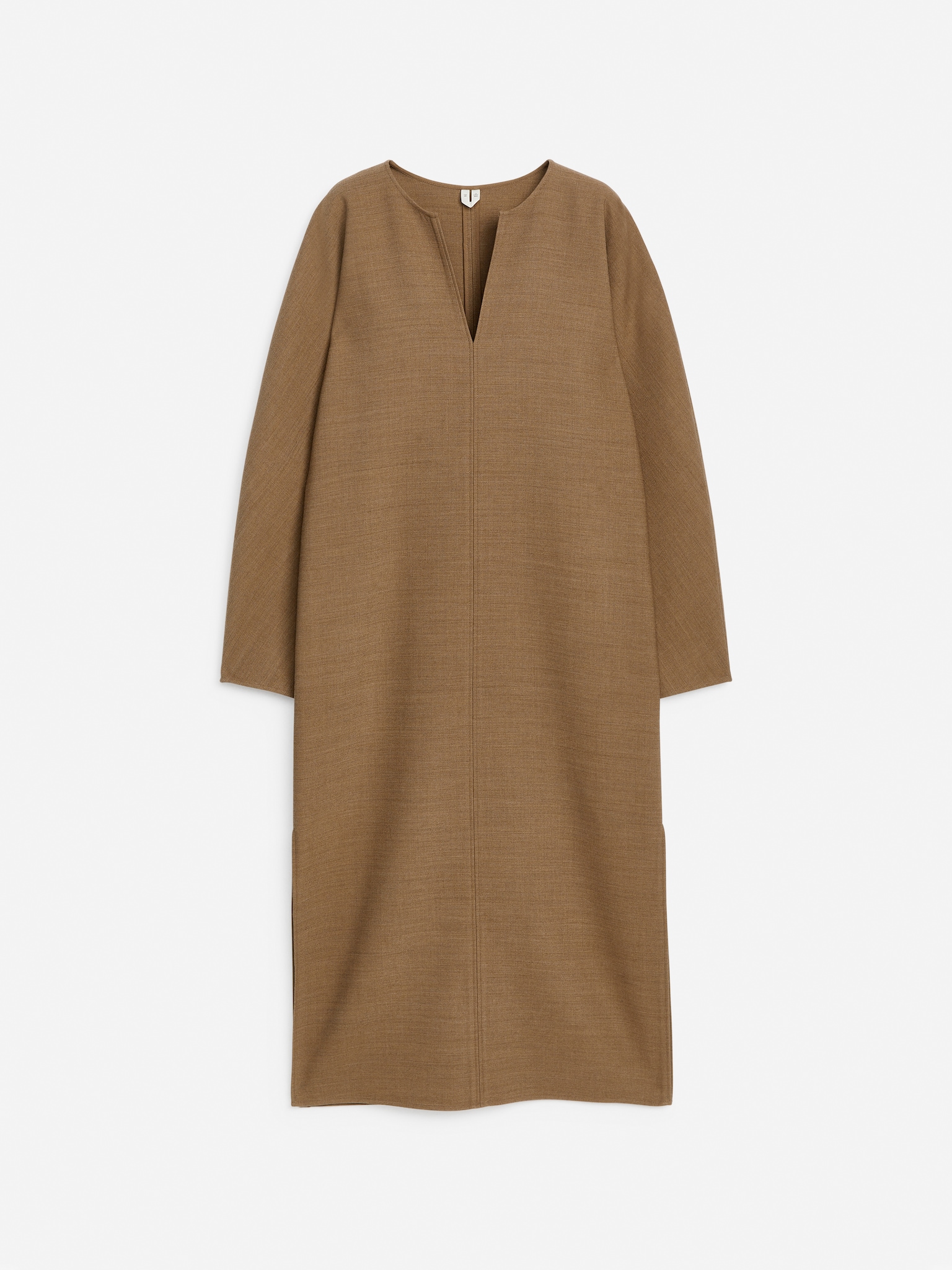 Wool-Blend Tunic Dress - Dark Beige