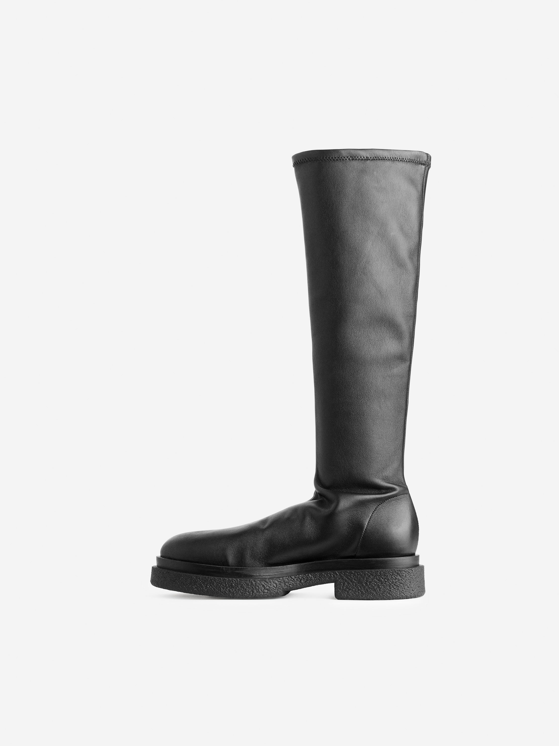 Chunky Leather Boots - Black - Women - StillMedia/DescriptiveStillLife - 2