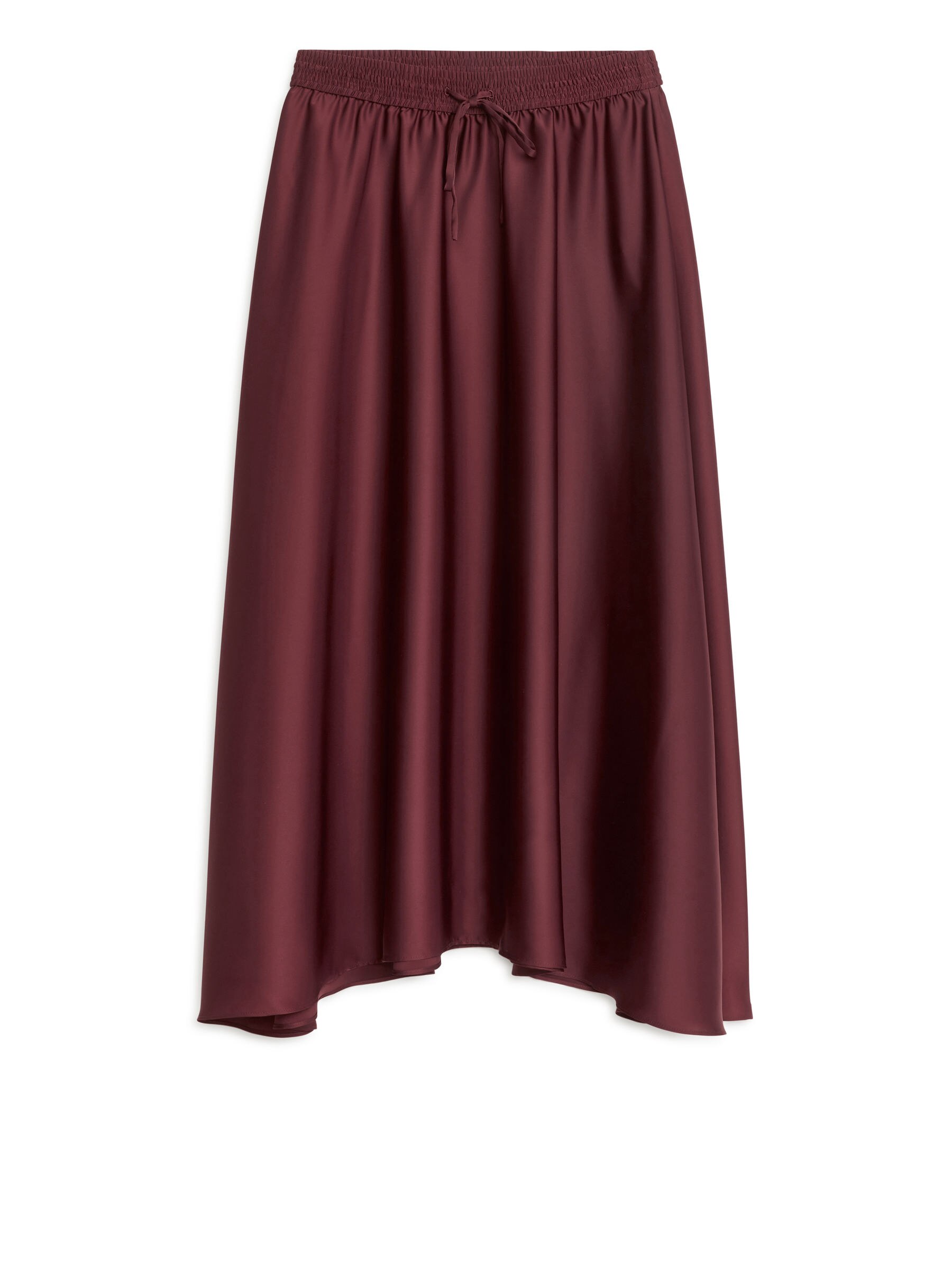 Jupe en satin midi – Bordeaux – Femme – ARKET FR