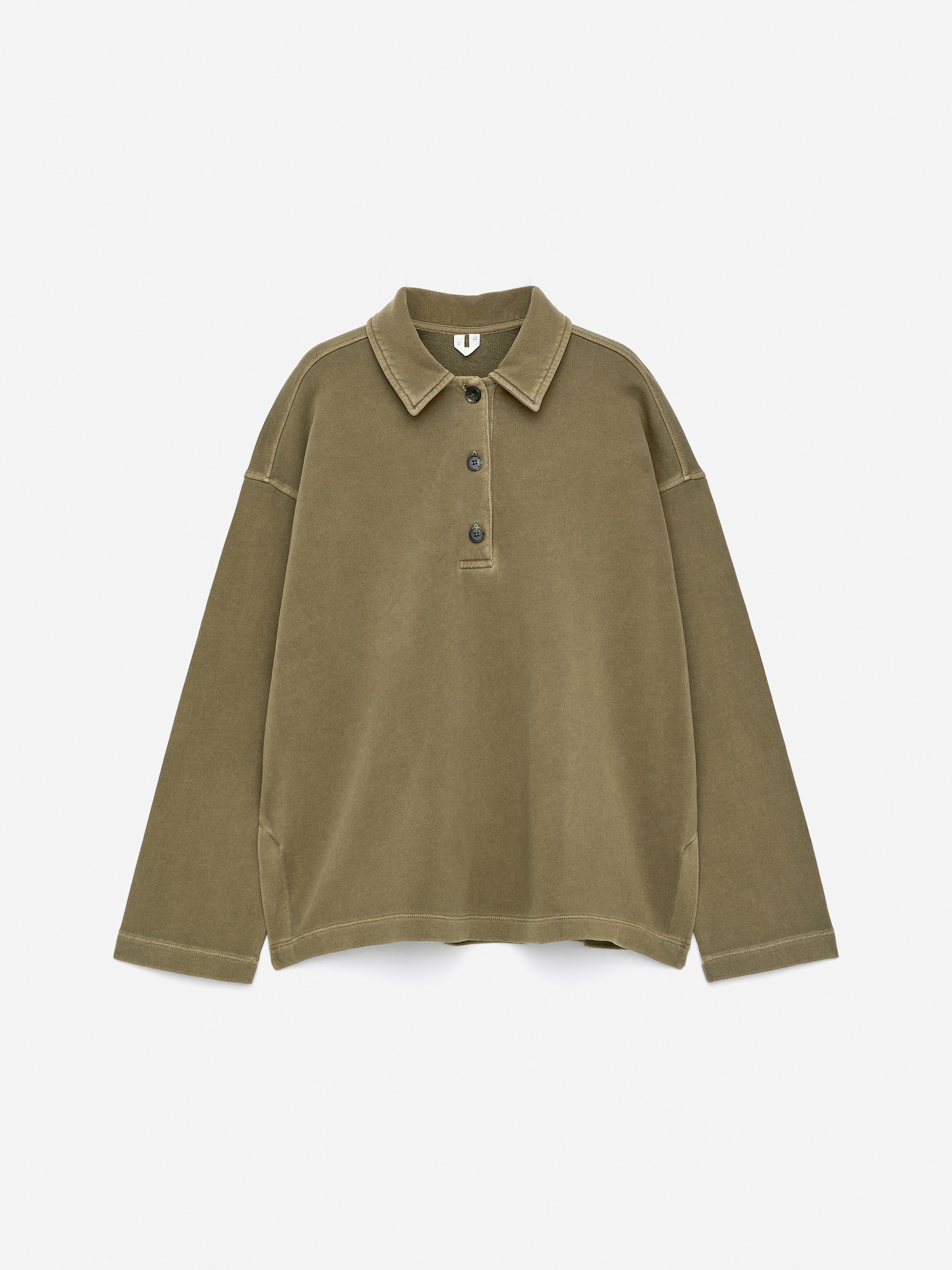 Polo Sweatshirt - Khaki Green - 2