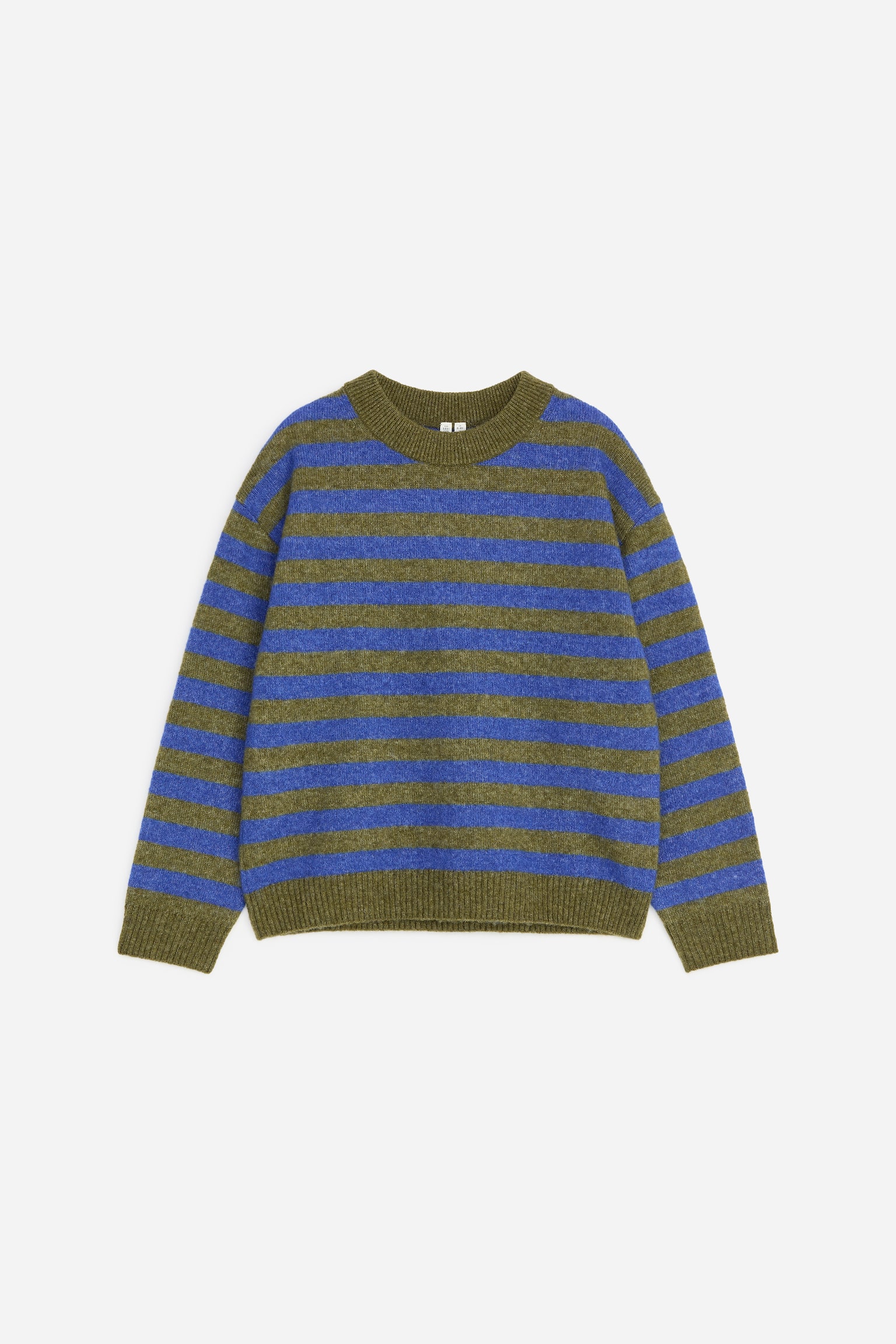 Camisola em mistura de lã e alpaca - Azul/Verde caqui