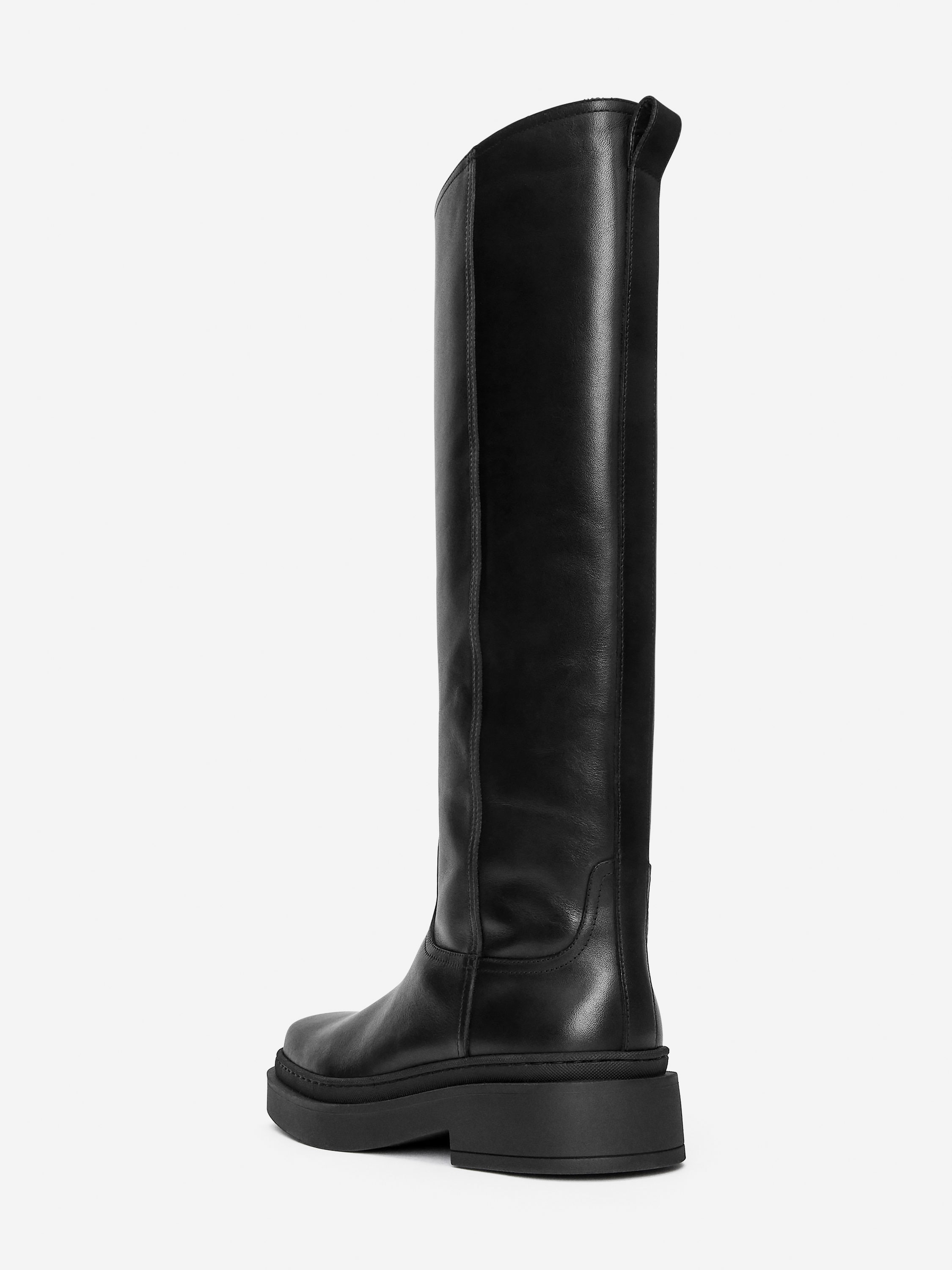 Below-The-Knee Leather Boots - Black - Women - StillMedia/DescriptiveStillLife - 1