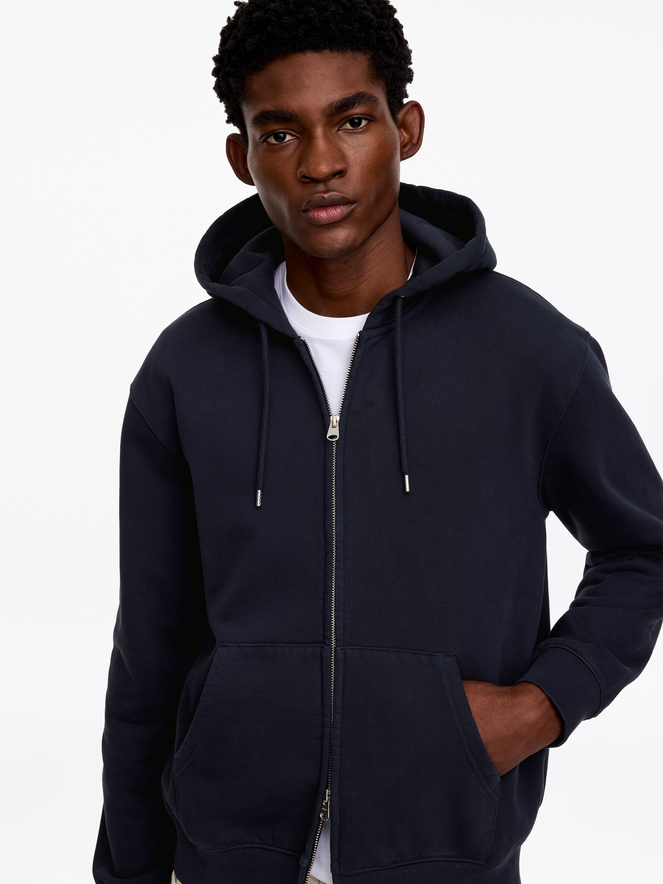 Relaxed Zip Hoodie - Dark Blue - Relaxed fit - men - StillMedia/Lookbook - 5