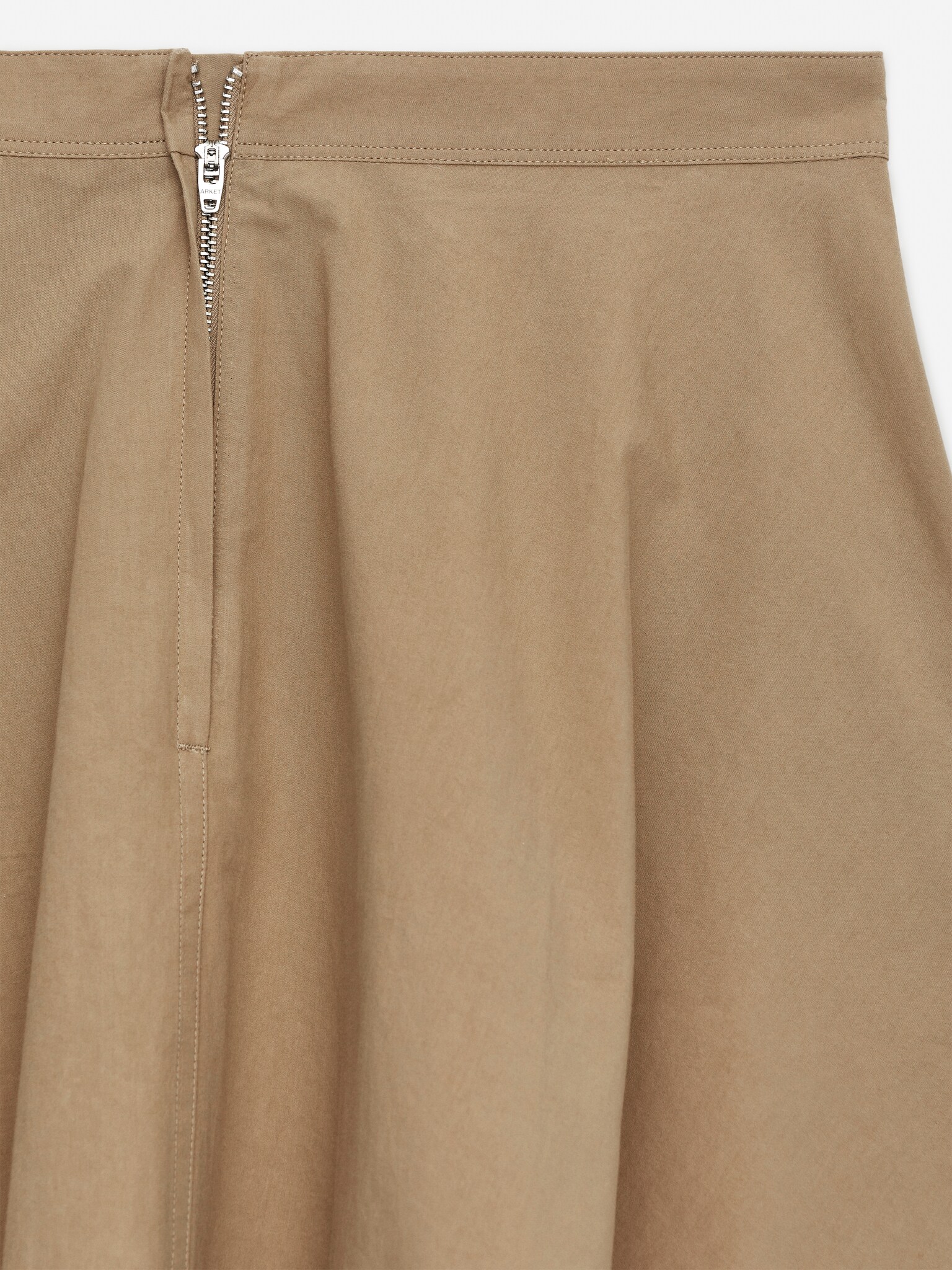 Maxifalda de popelina - Beige - 2