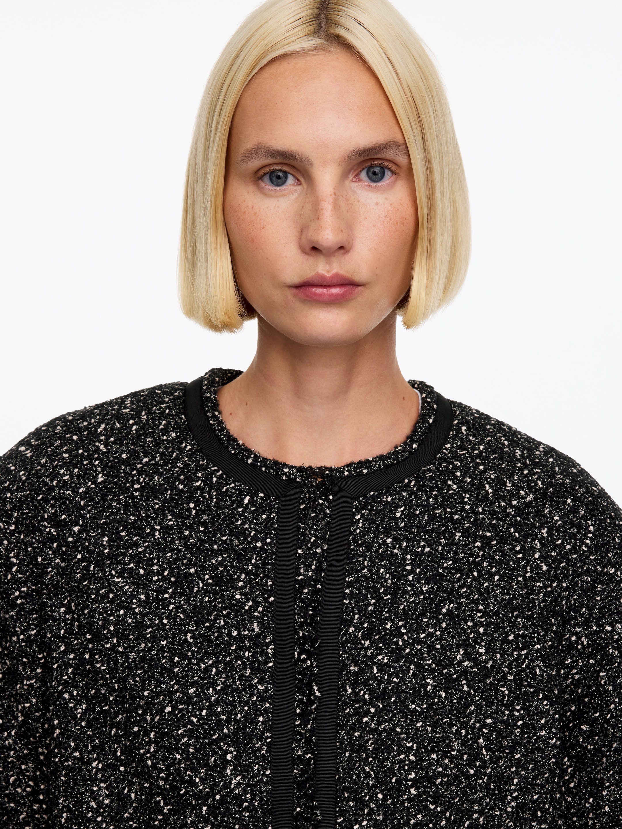 Bouclé Jacket - Black/White - Regular fit - women - StillMedia/Lookbook - 5