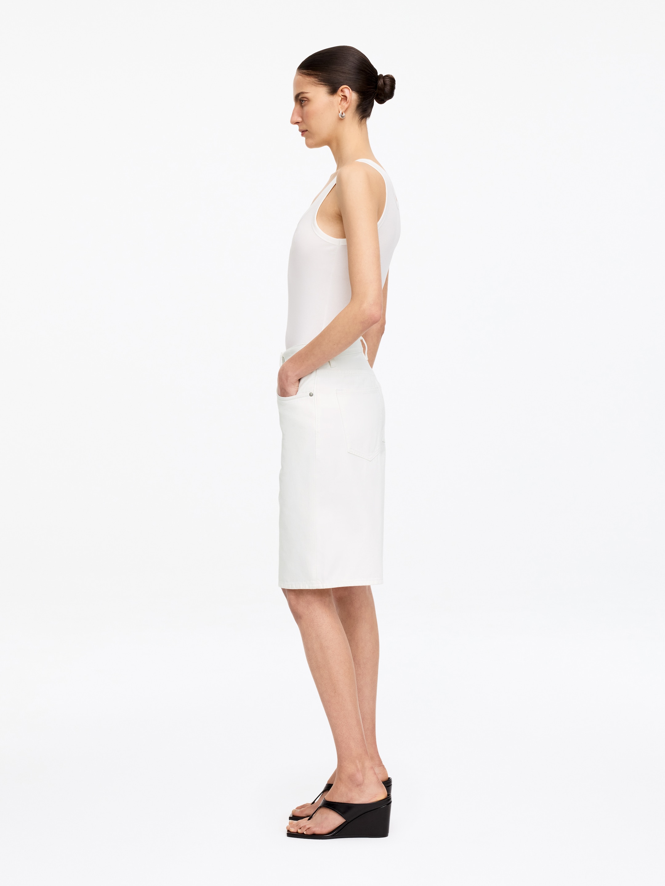Short long en jean - Blanc - Loose fit - Femme - StillMedia/Lookbook - 3