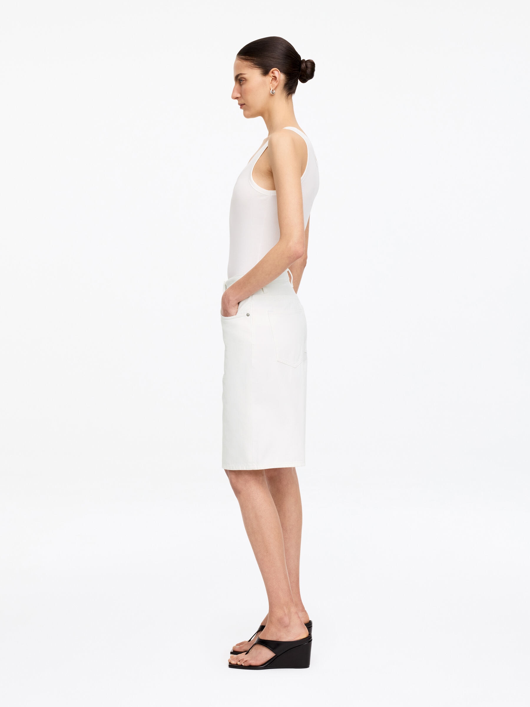 Short long en jean - Blanc - Loose fit - Femme - StillMedia/Lookbook - 3