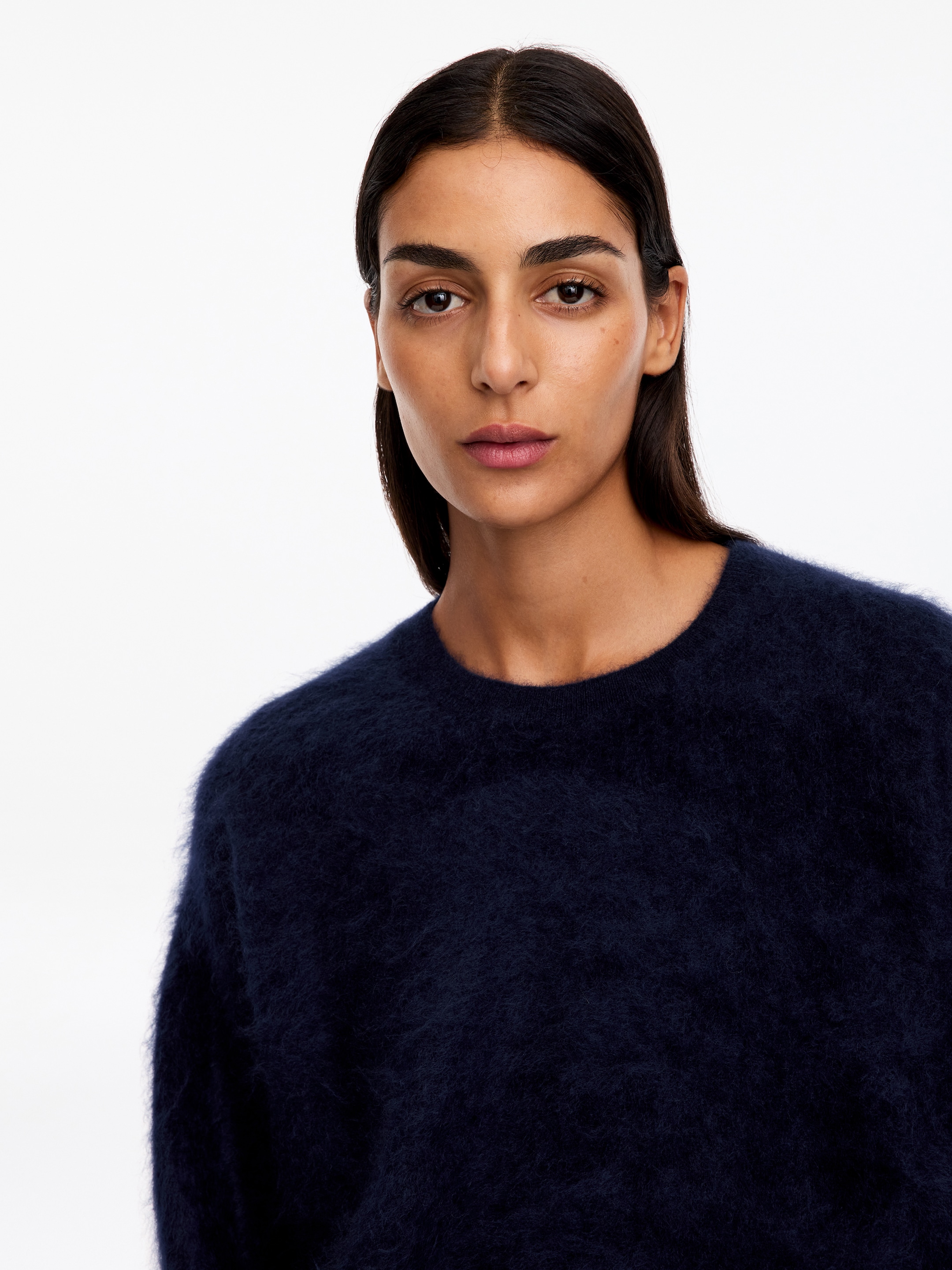 Jersey de cachemir cepillado​ - Azul oscuro - Corte holgado - women - StillMedia/Lookbook - 5