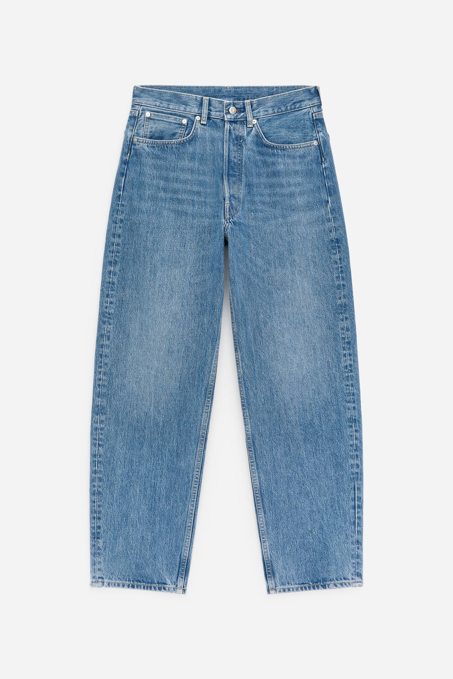 CREEK barrel jeans met ruimvallende pasvorm - Middenblauw/Donkerblauw - 2