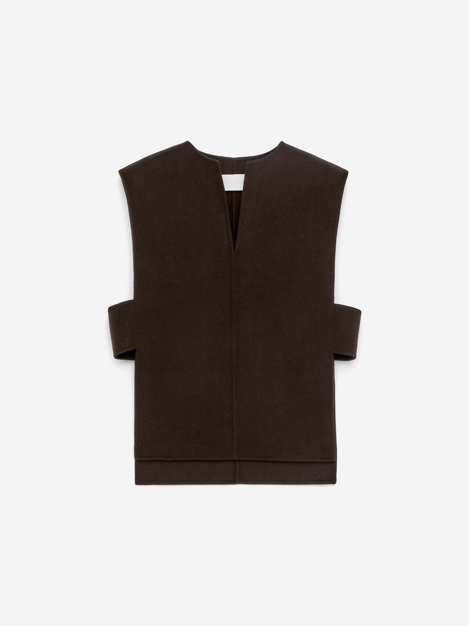 Vest i dobbel ullblanding - Mørkebrun - 2