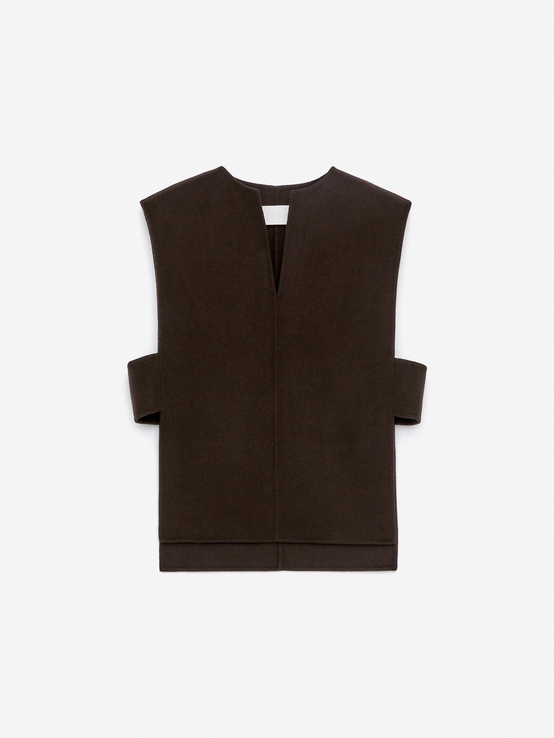 Vis større bilde: Vest i dobbel ullblanding - Mørkebrun - DAME | H&M NO 5