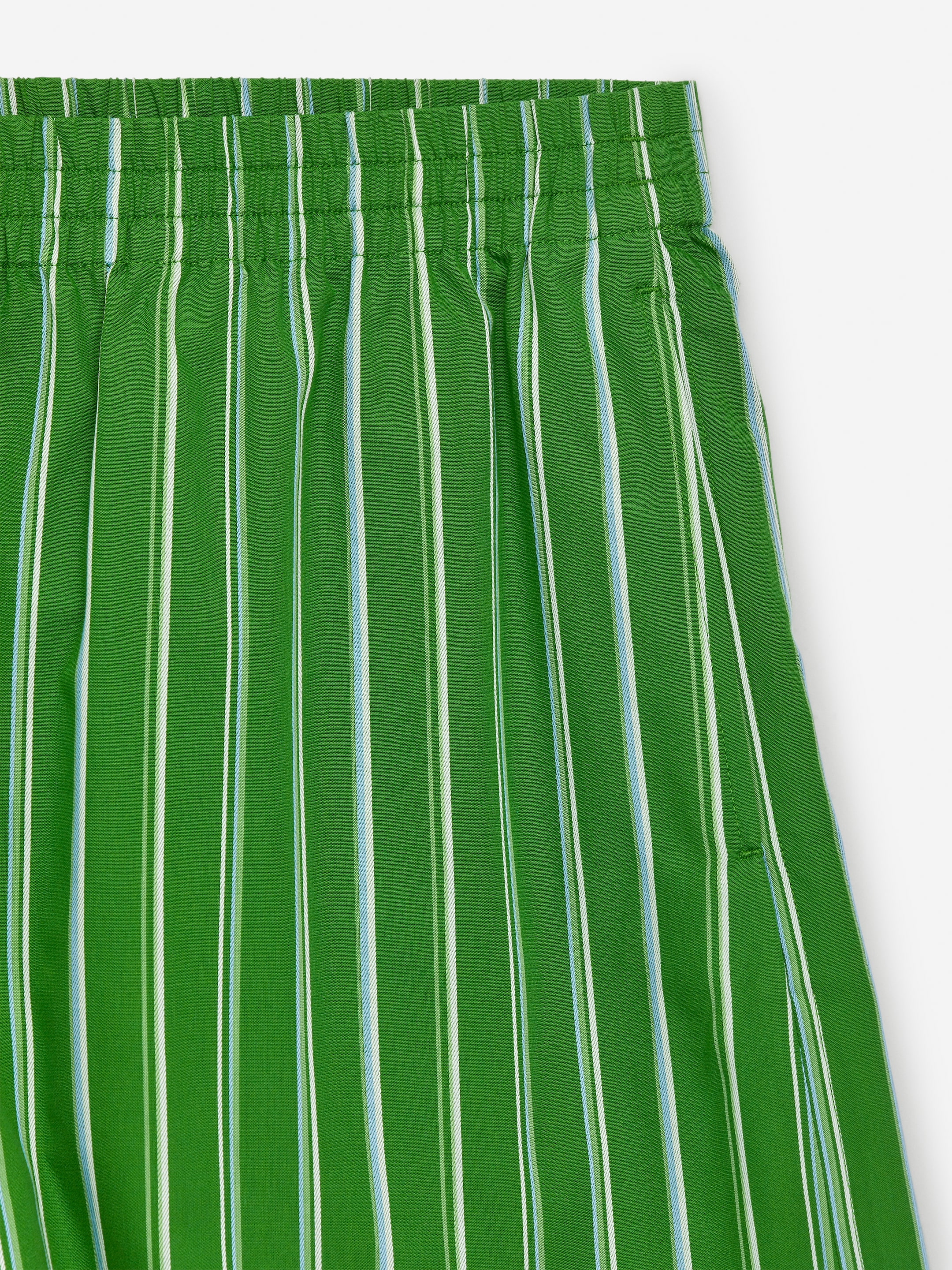 Relaxed Cotton Shorts - Green/Striped - Relaxed fit - Women - StillMedia/DescriptiveDetail - 2