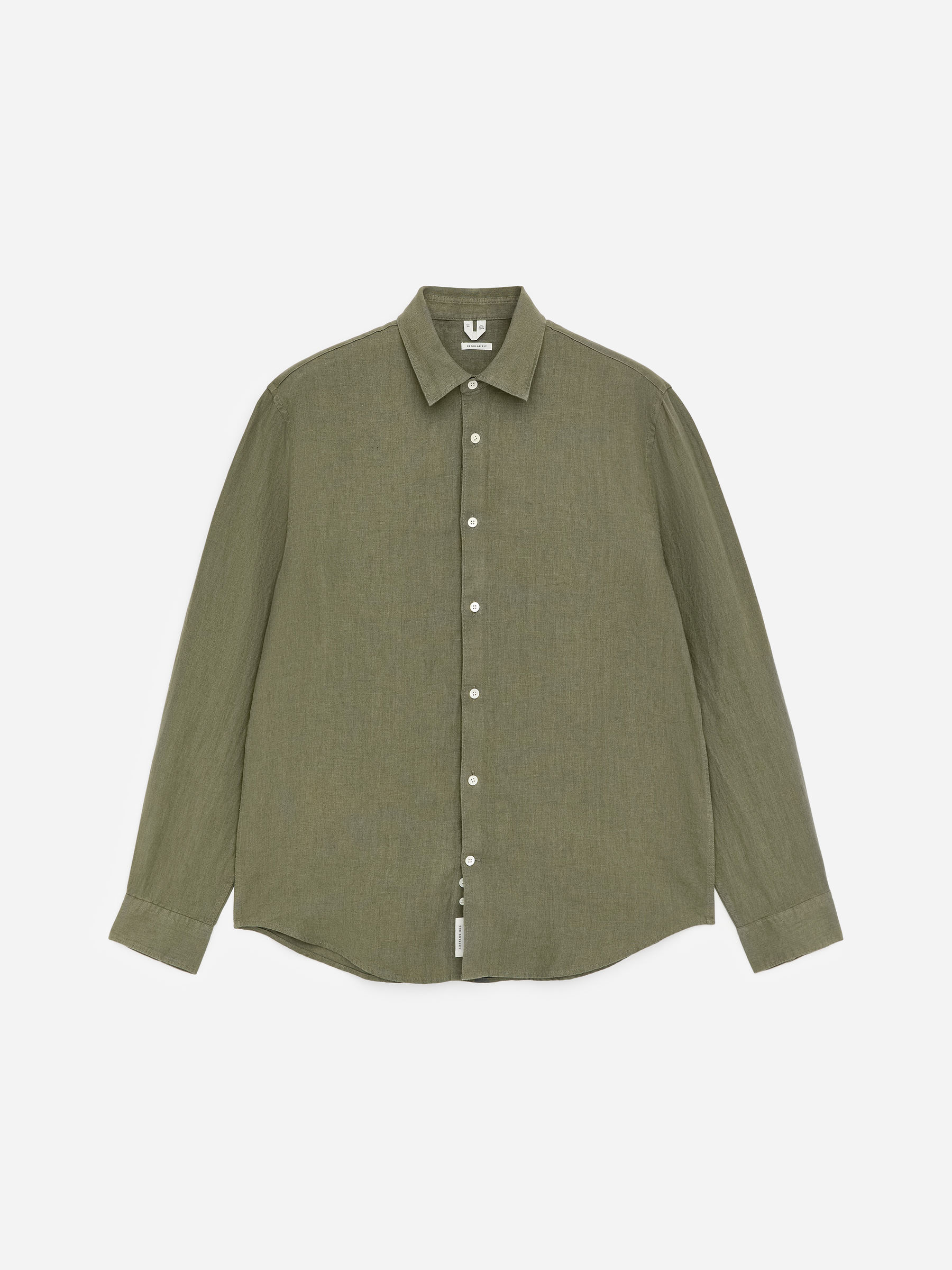Linen Shirt - Khaki Green - Regular fit - Men - StillMedia/DescriptiveStillLife - 1