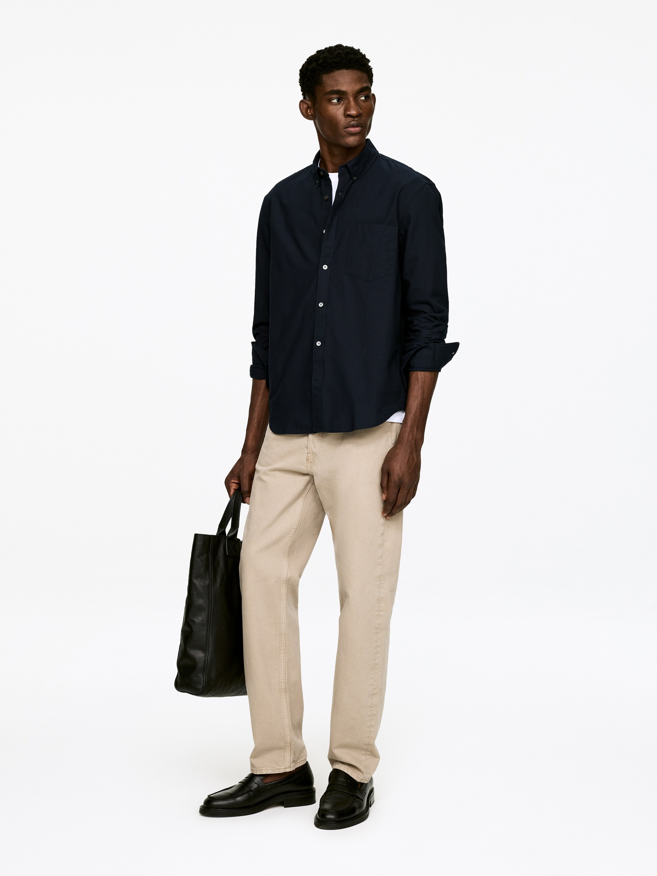 View larger image: Oxford Shirt - Dark Blue - Men | H&M GB 2