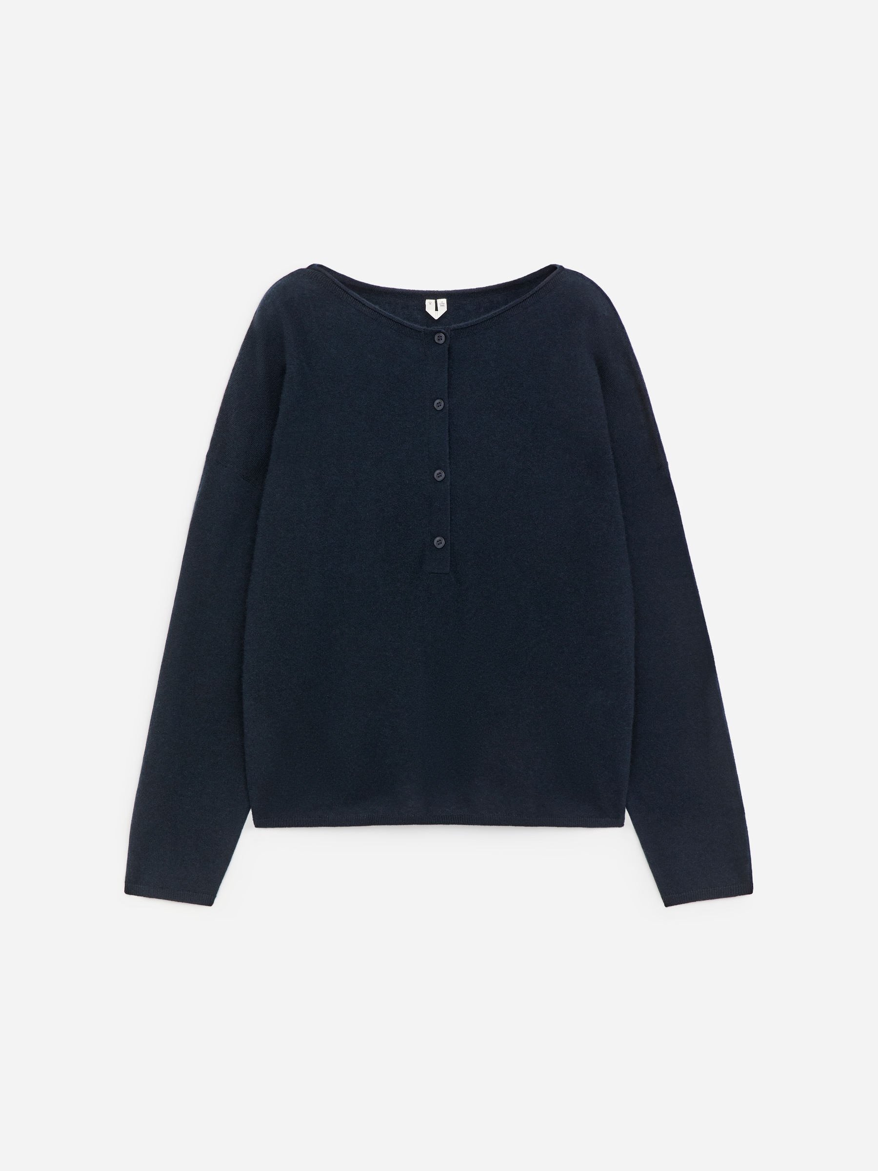 Pure Cashmere Boat-Neck Jumper - Dark Blue - Loose fit - Women - StillMedia/DescriptiveStillLife - 2