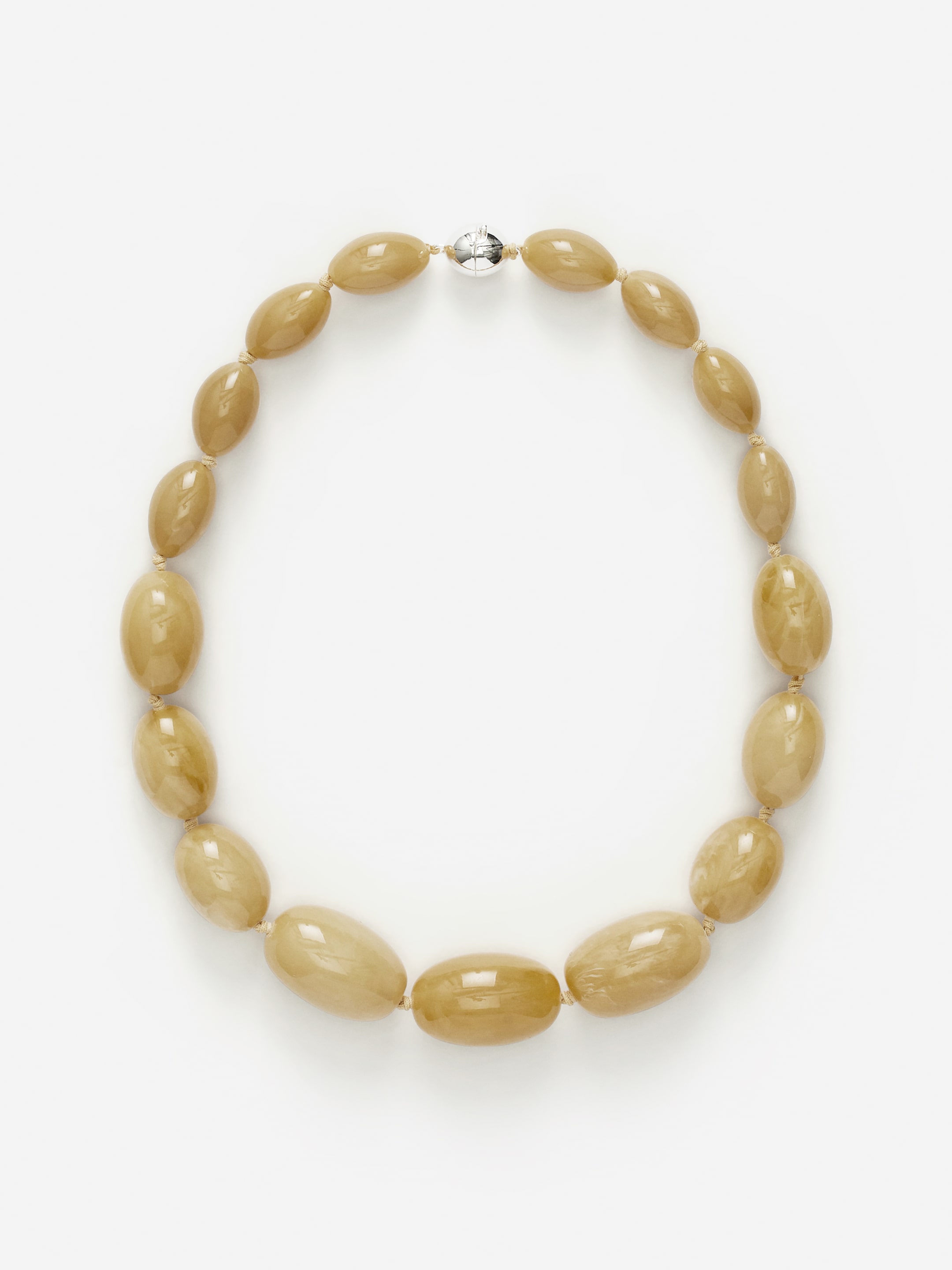 Resin Necklace-#EFE7C2-15560