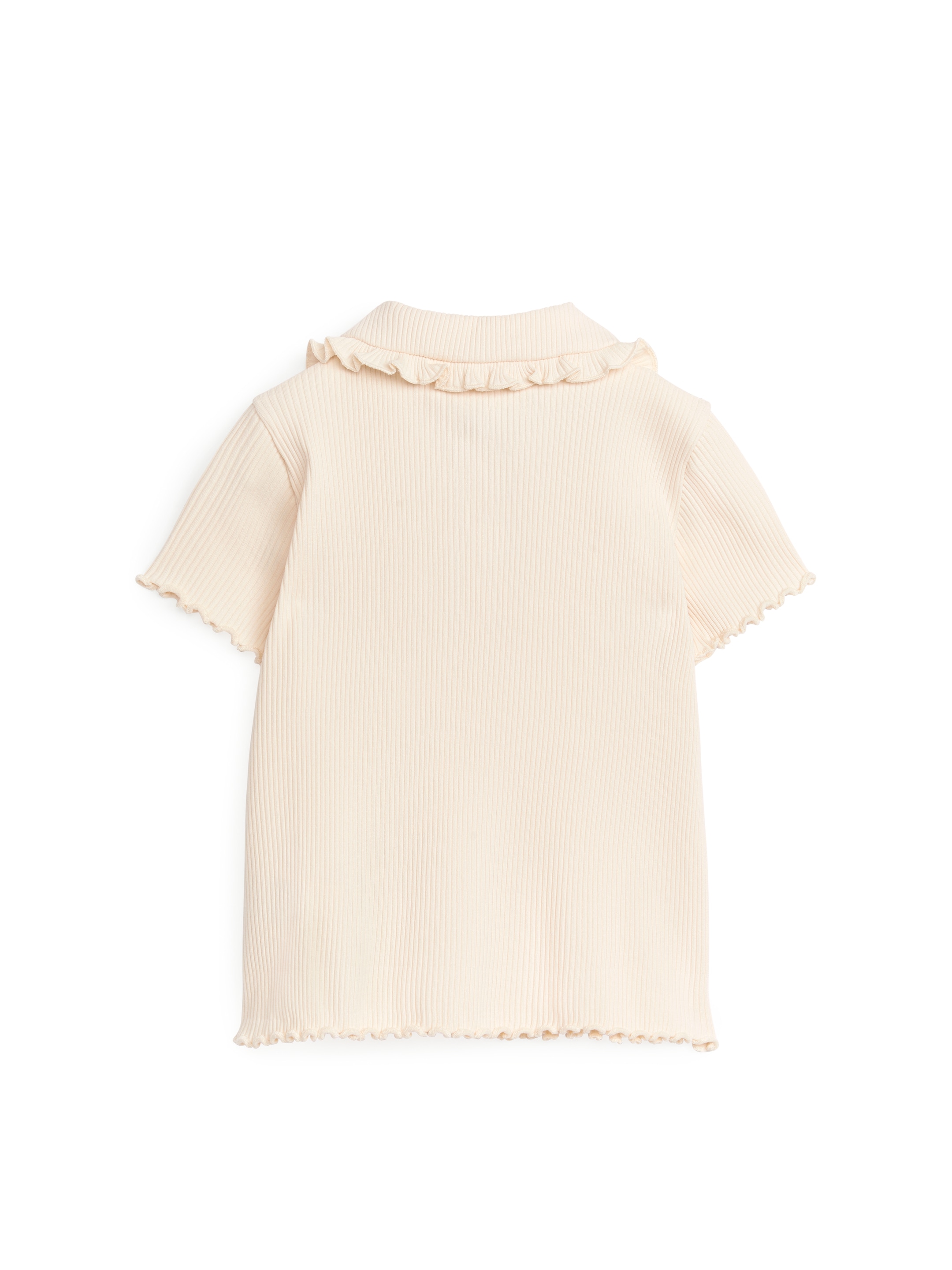Ribbad trikåtopp med volangkrage - Beige - Slim fit - Children - StillMedia/DescriptiveStillLife - 2