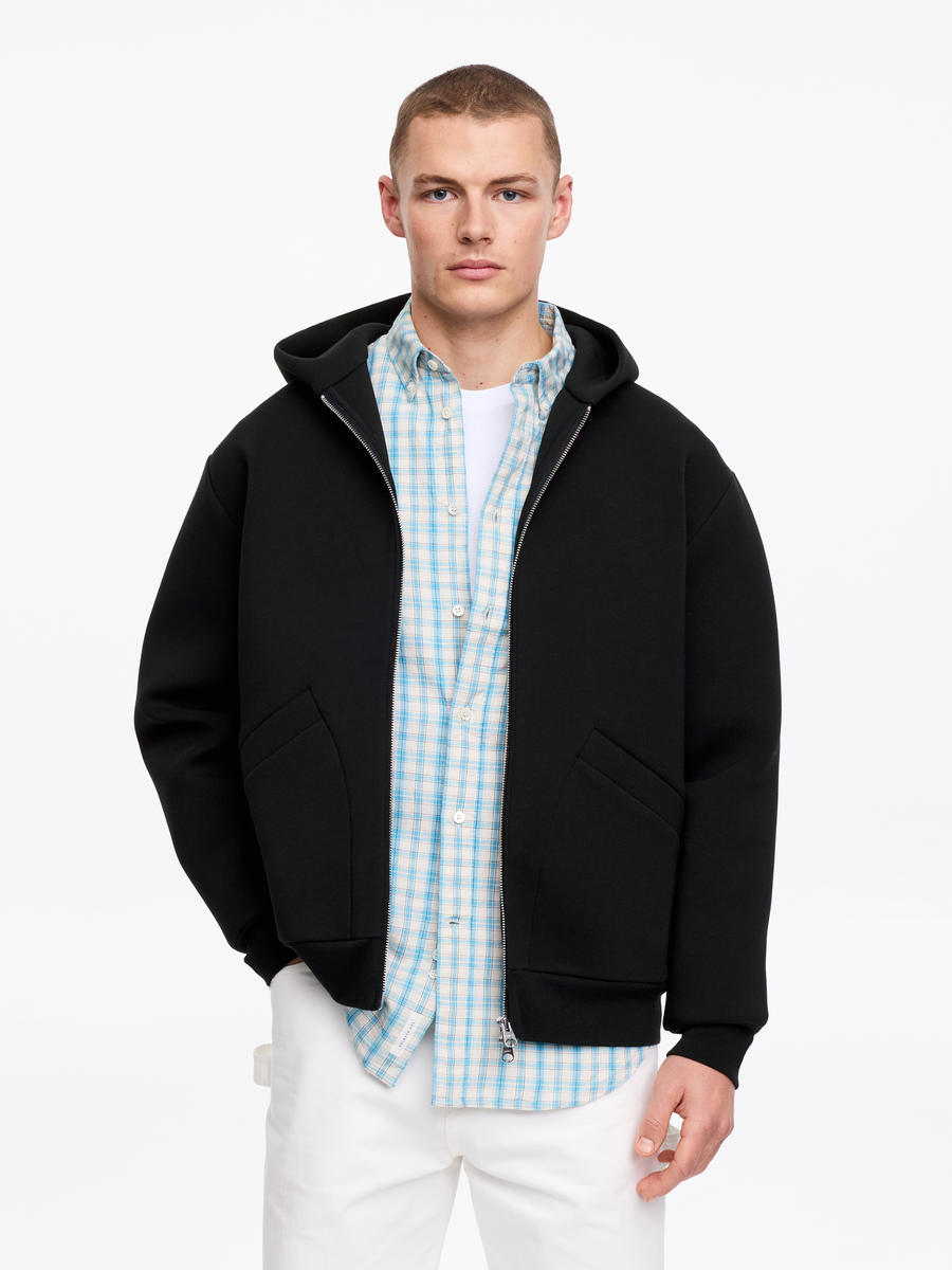 ARKET Men's  Scuba Zip Hoodie Black,  size M
