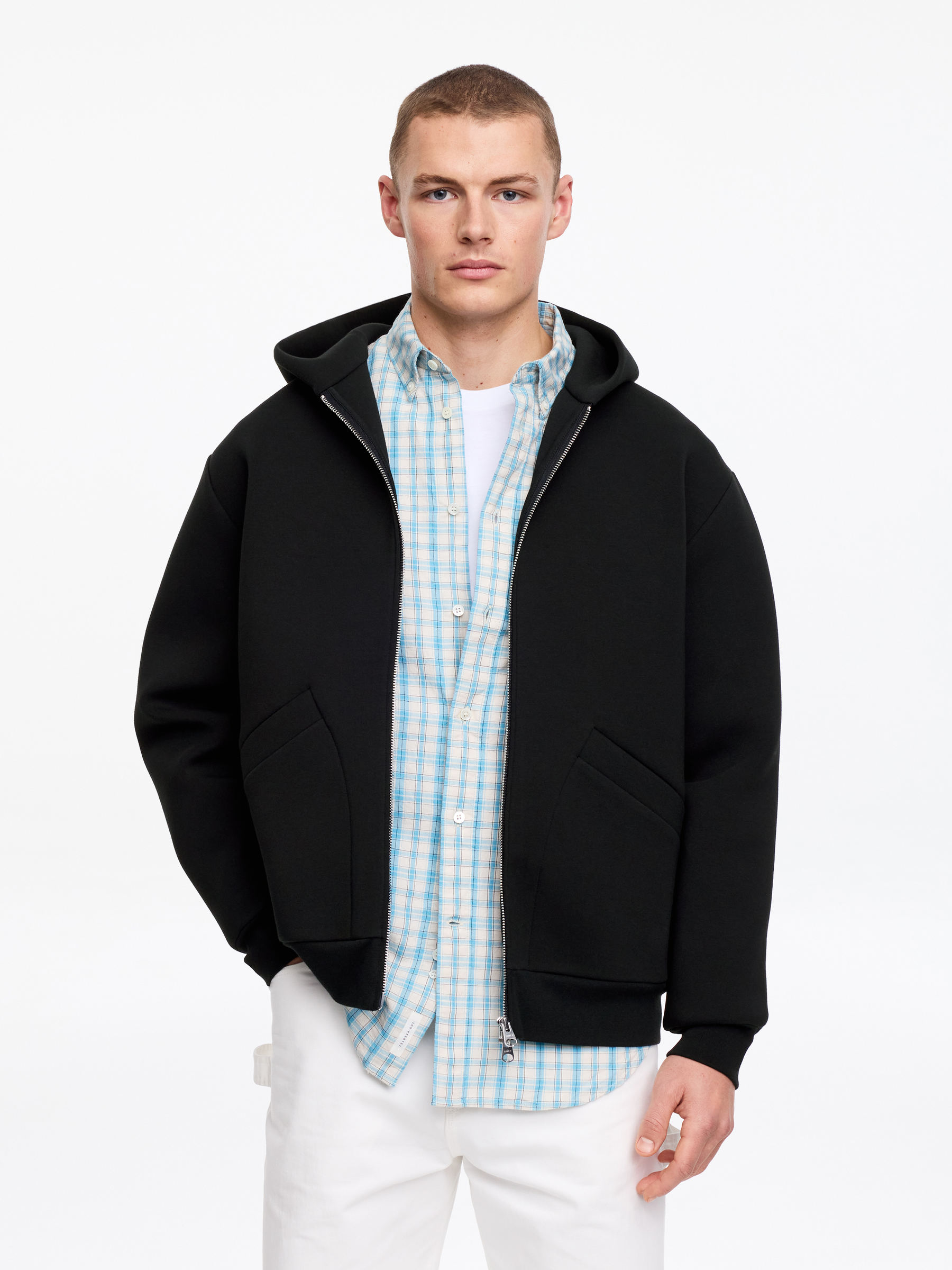 Scuba Zip Hoodie - Black - Relaxed fit - Men - StillMedia/Lookbook - 14