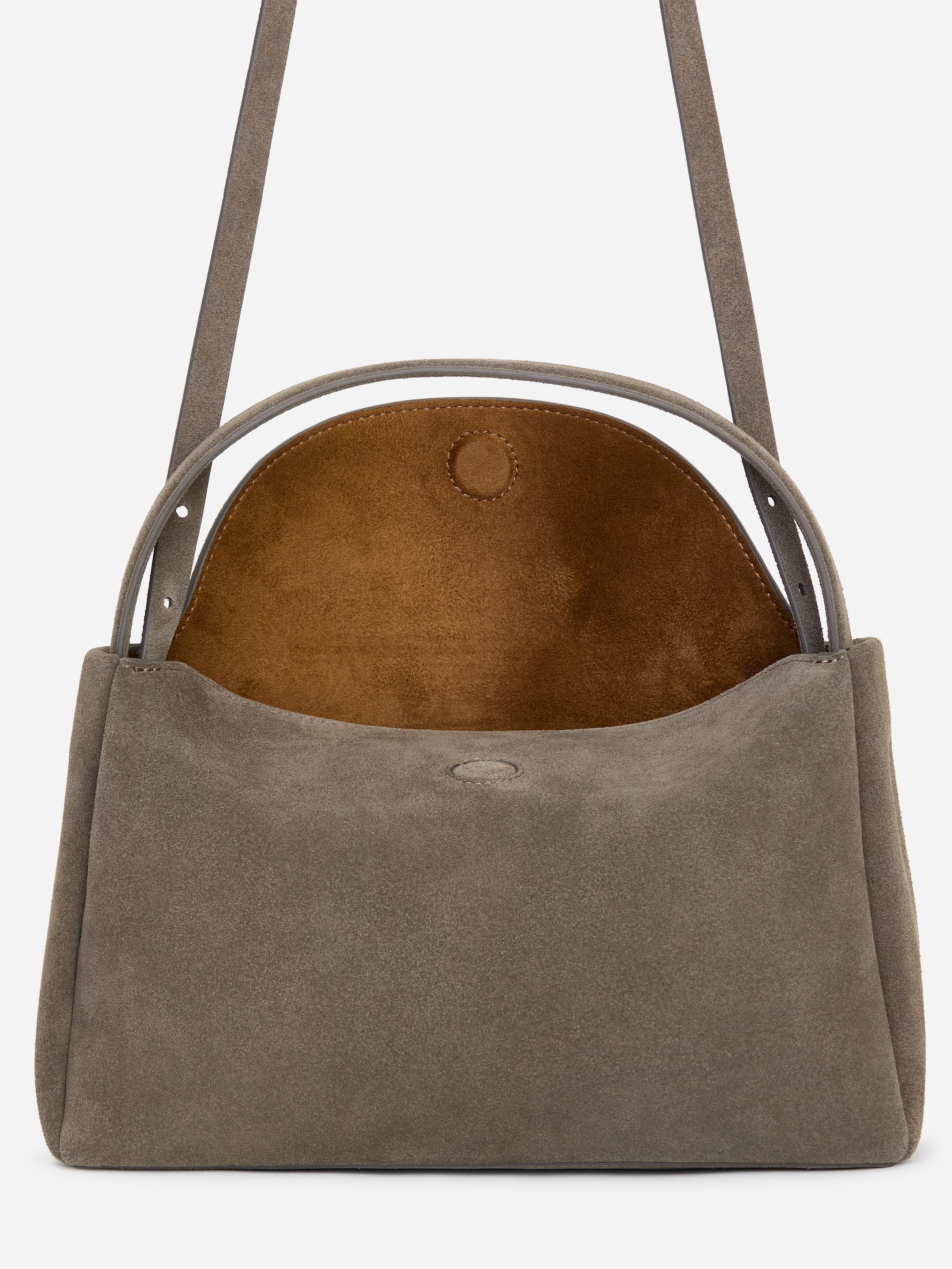 Borsa a spalla in pelle scamosciata - Talpa scuro - women - StillMedia/DescriptiveDetail - 4