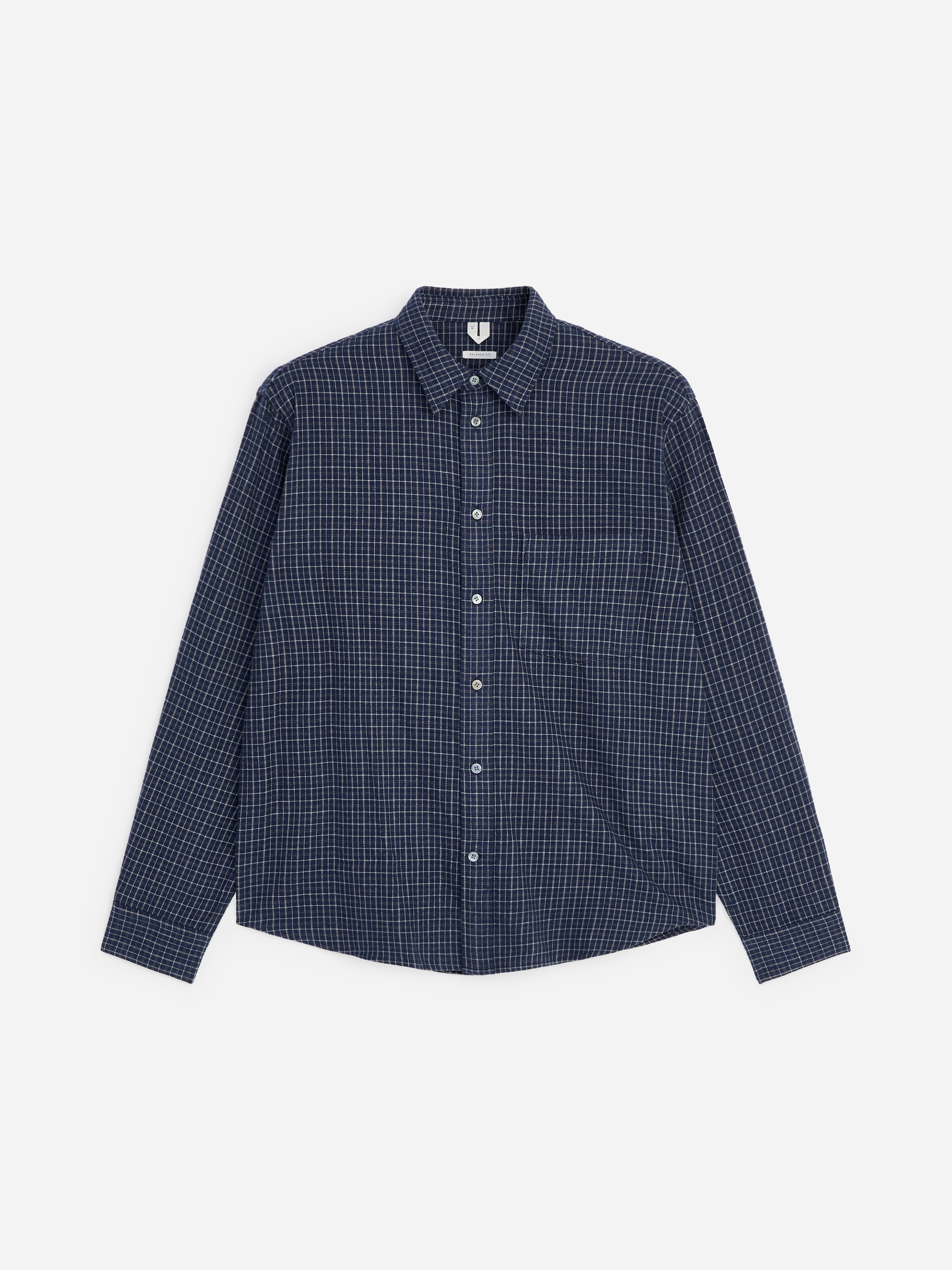 Camisa de franela cepillada - Azul marino oscuro - Corte relajado - men - StillMedia/DescriptiveStillLife - 1