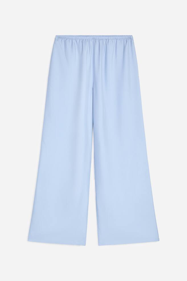 Pantaloni din twill de mătase - Albastru - 1