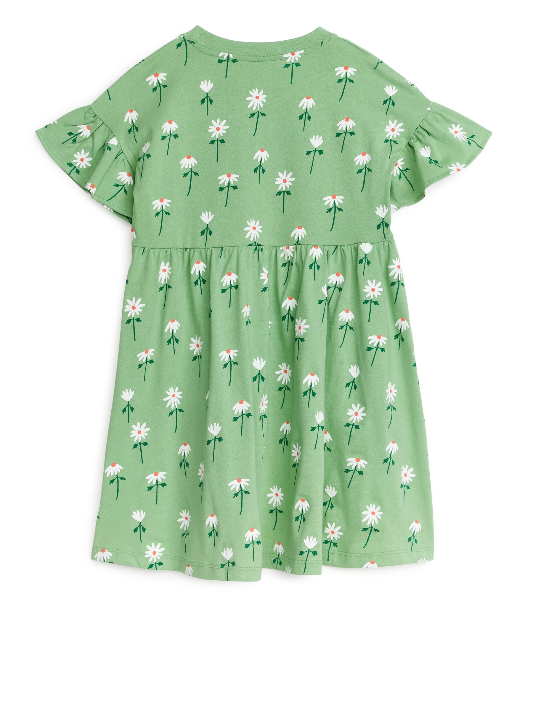 Vestido de punto de manga corta - Verde/flores - Corte estándar - Children - StillMedia/DescriptiveStillLife - 3