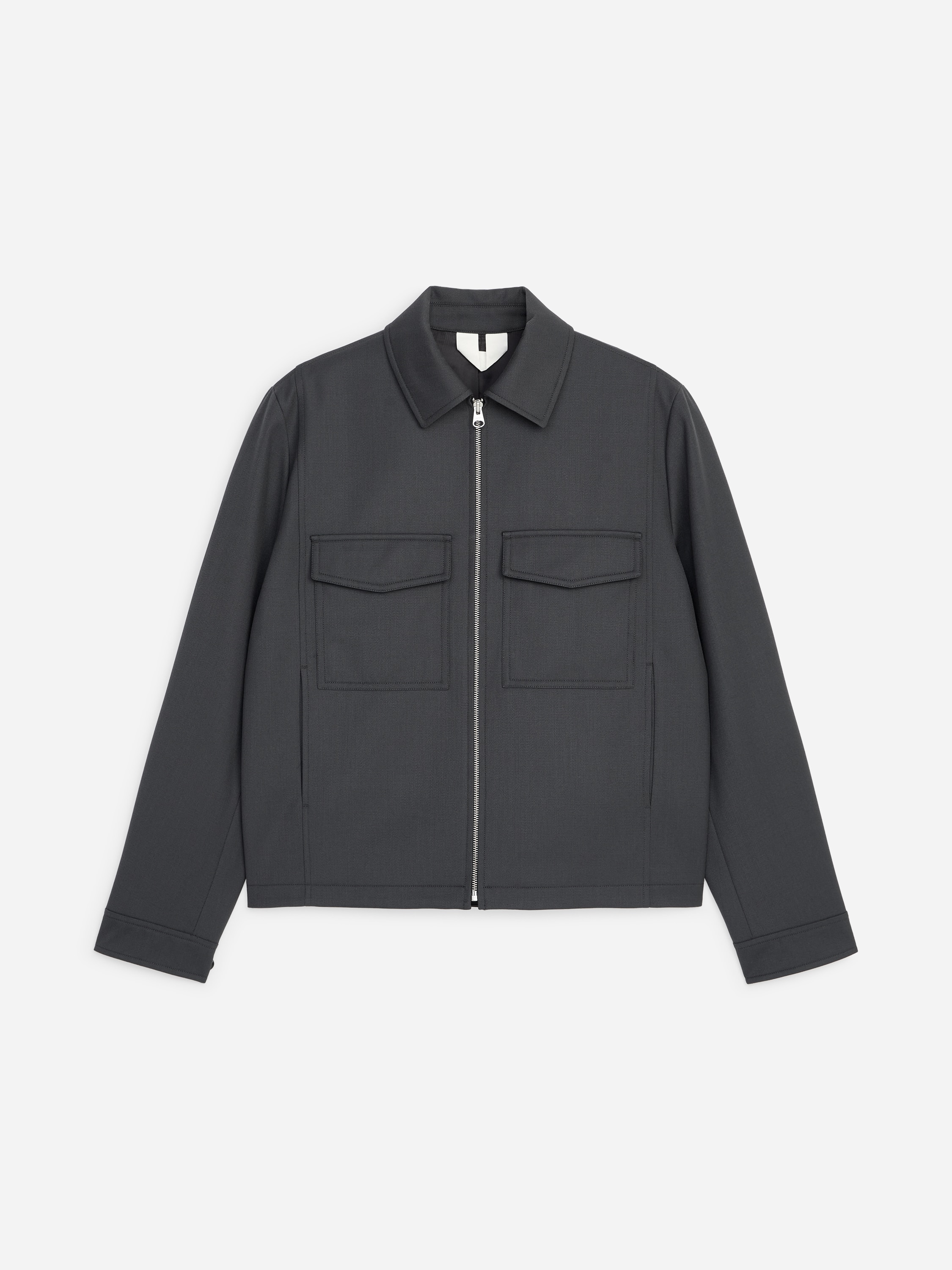 Relaxed Wool Blend Jacket - Dark Blue