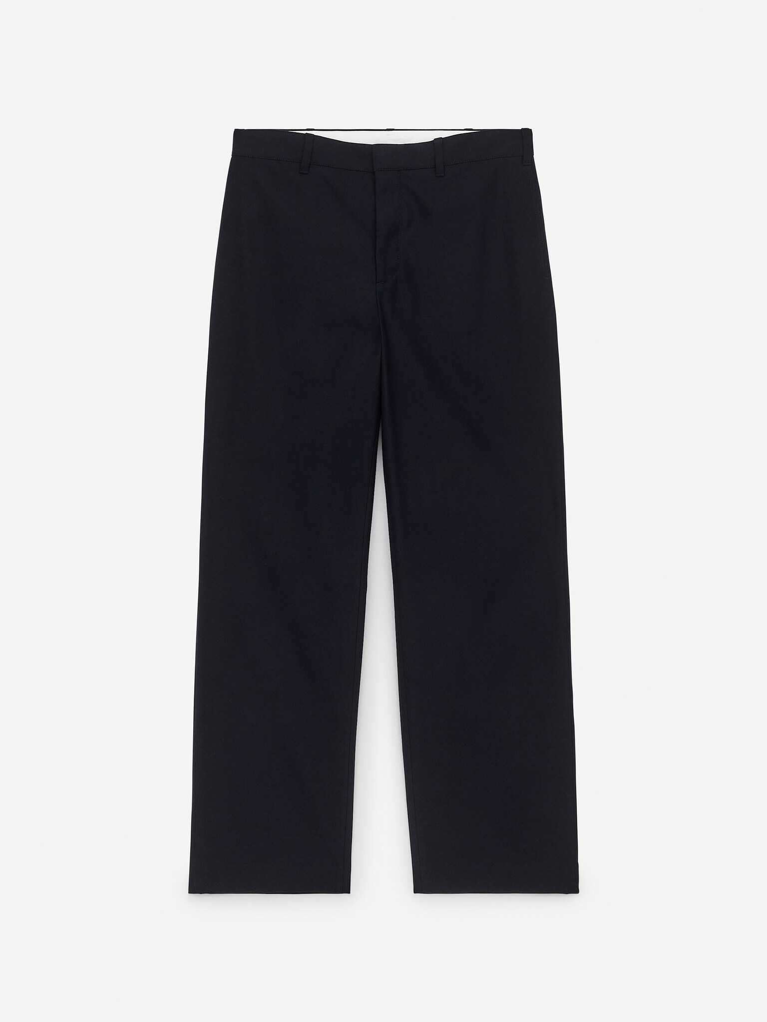 Wool-Cotton Trousers - Dark Blue