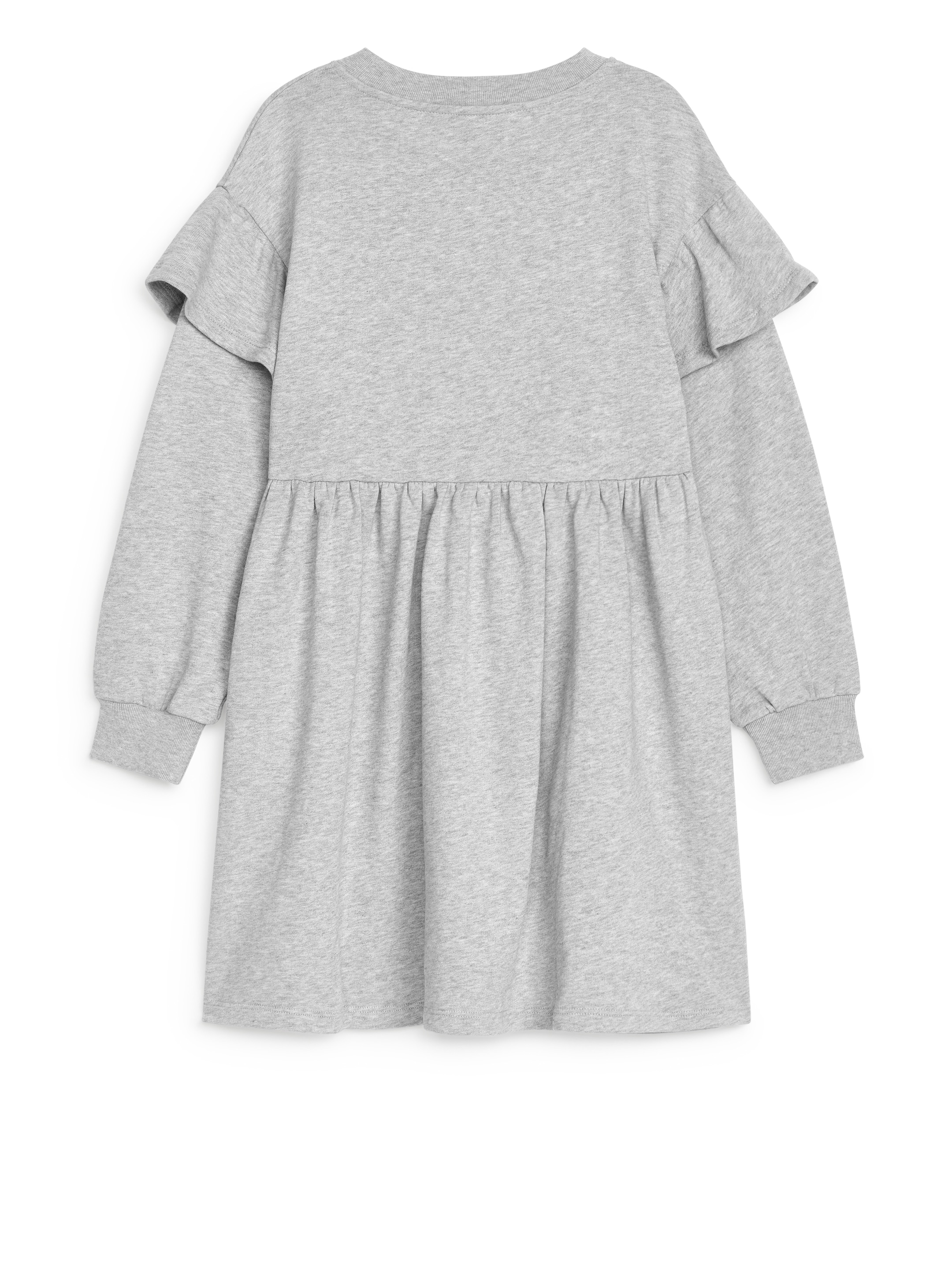Trikåklänning med volang - Gråmelerad - Regular fit - Children - StillMedia/DescriptiveStillLife - 2