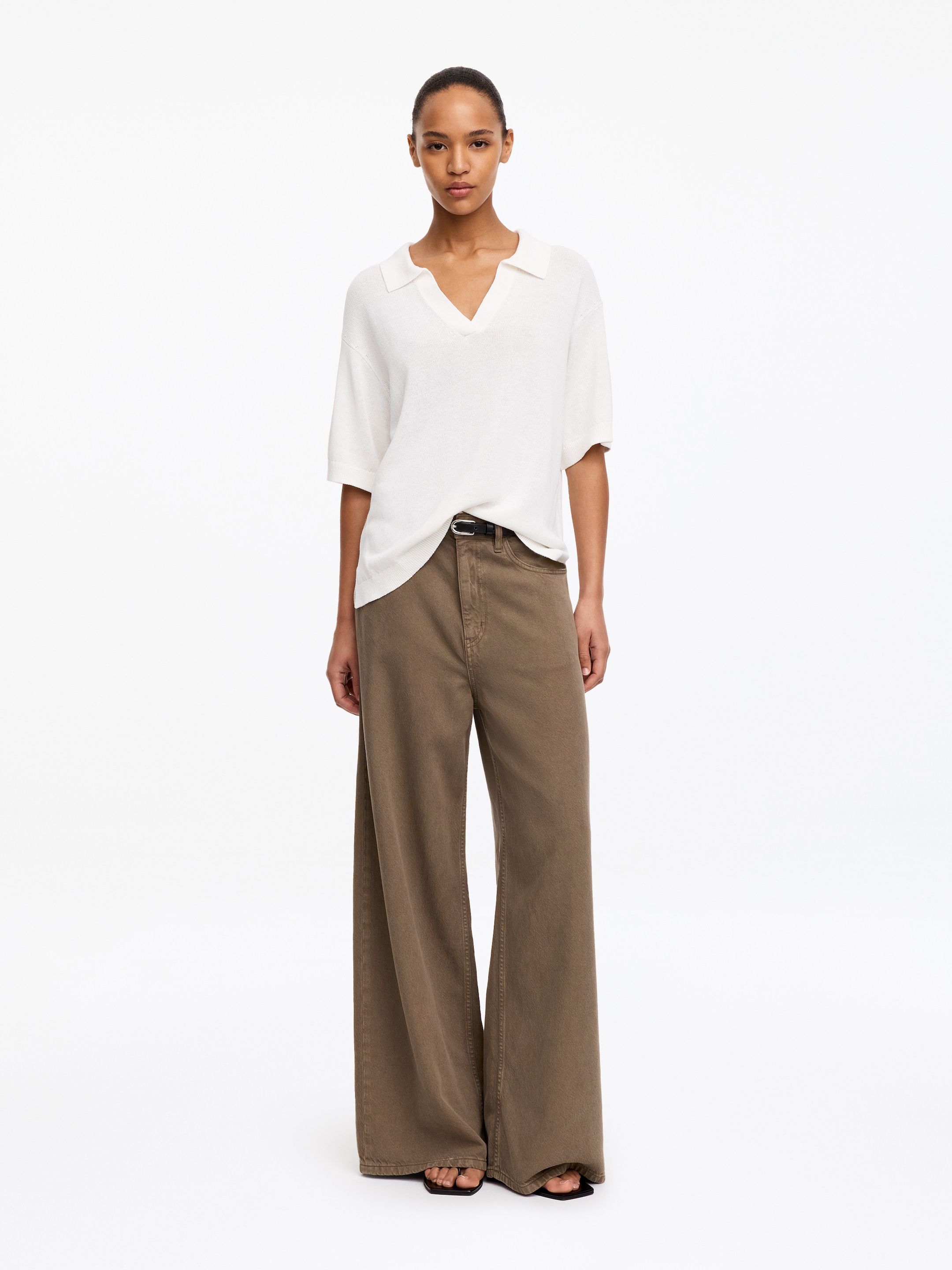 Pantalon large-Brown-19849