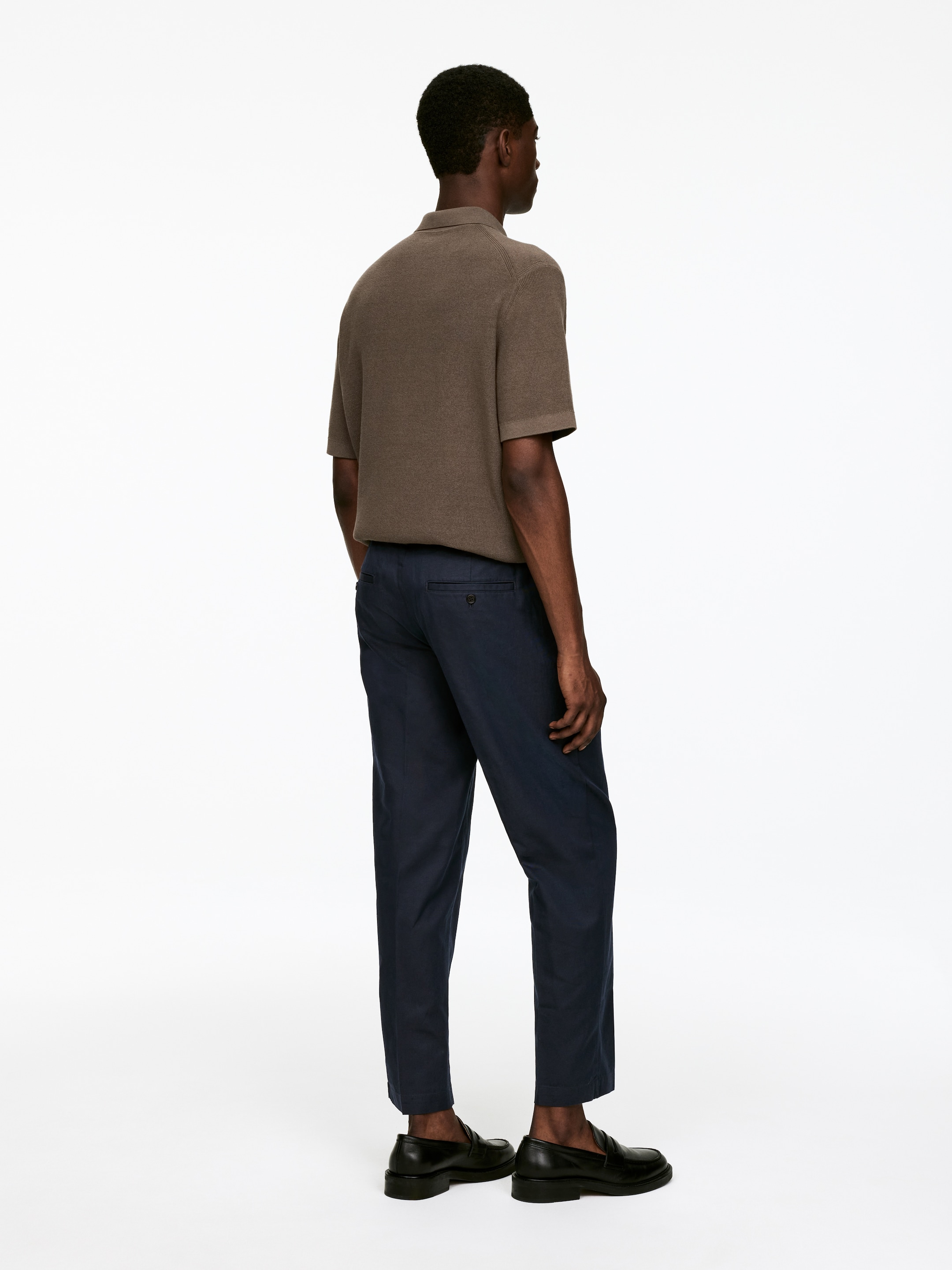 Agrandir l'image: Pantalon classique 7/8 en coton et lin - Bleu foncé - HOMME | H&M BE 2