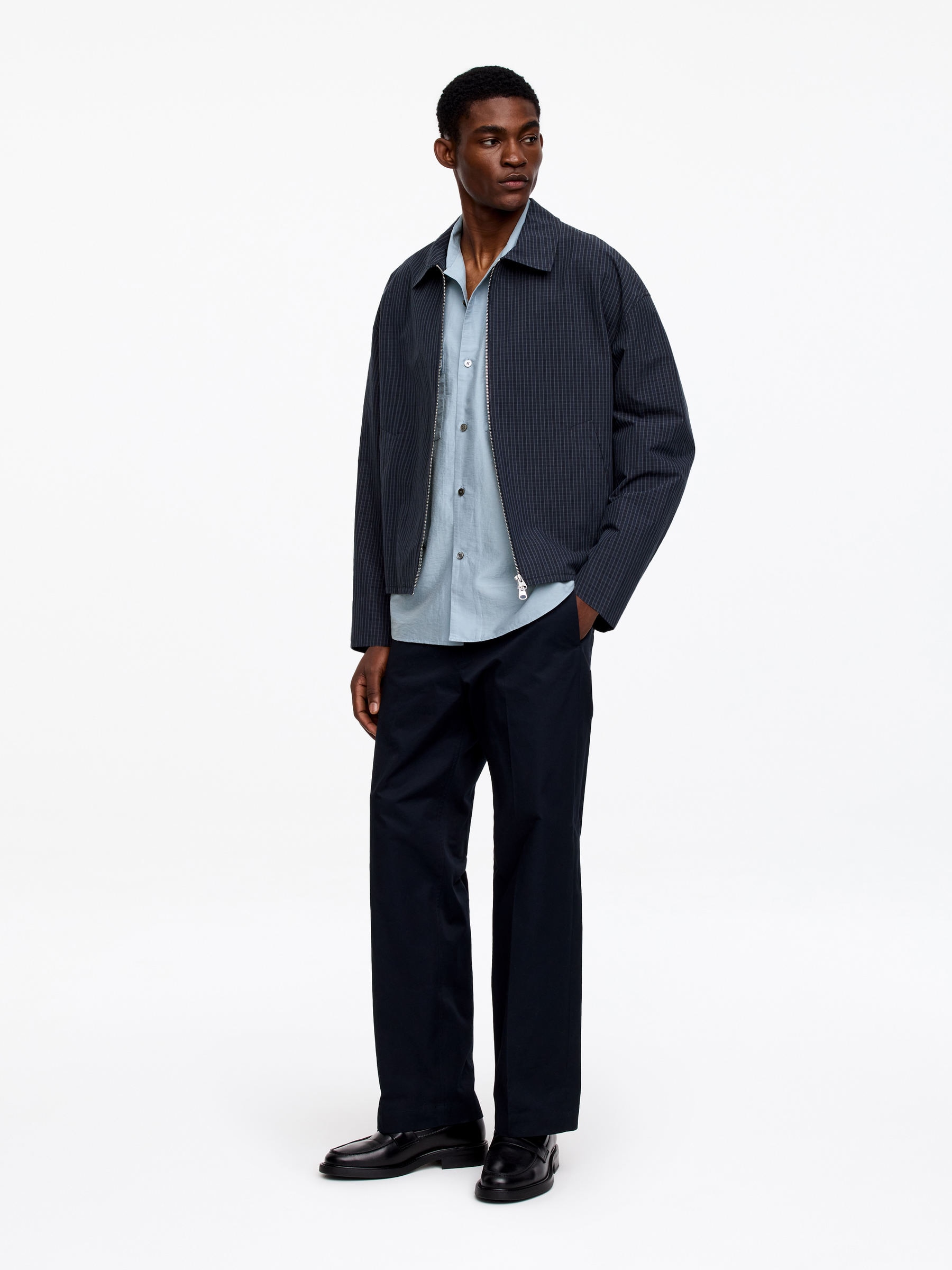Oversized Lyocell Blend Shirt - Dusty Blue - Oversized - Men - StillMedia/Lookbook - 2