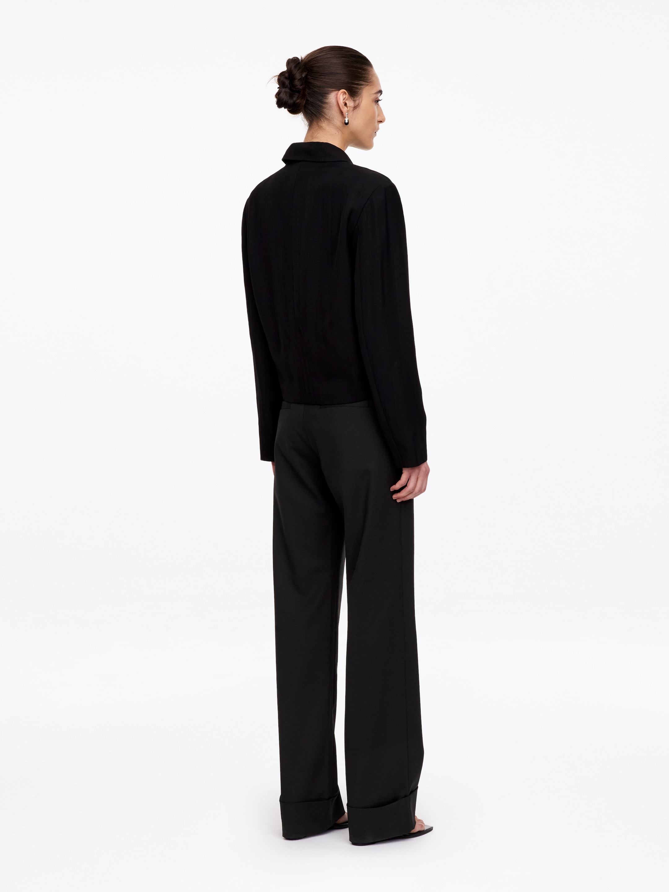 Wool-Blend Fold-Up Trousers - Black - Slim fit - women - StillMedia/Lookbook - 5
