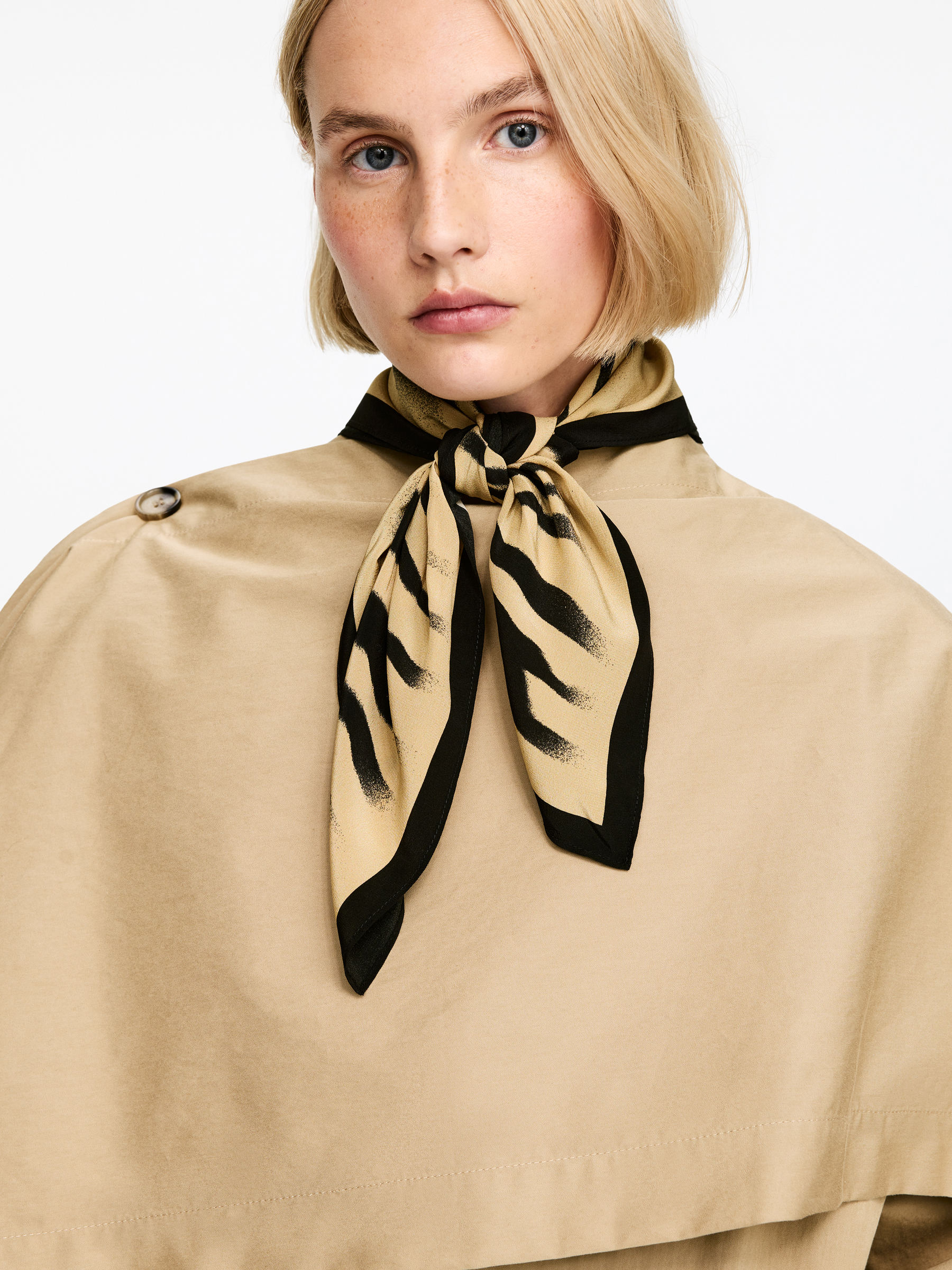 Printed Silk Scarf - Beige/Black - Women - StillMedia/Lookbook - 4