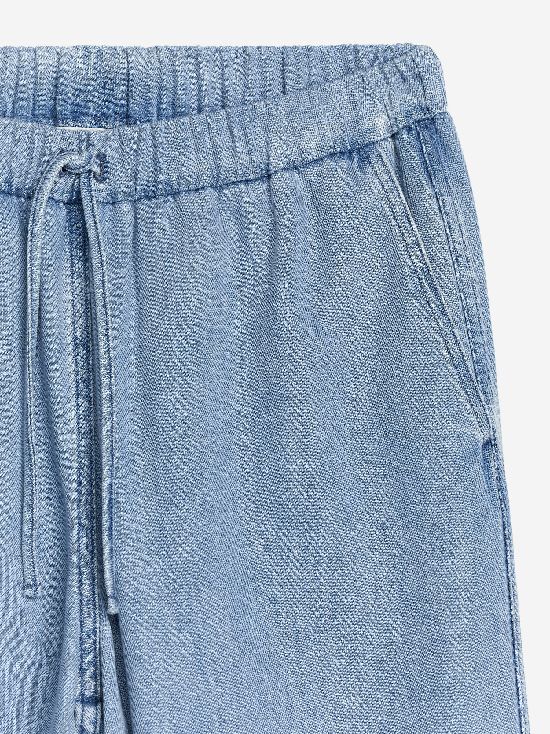Drawstring Denim Trousers - Blue - Regular fit - Women - StillMedia/DescriptiveDetail - 2