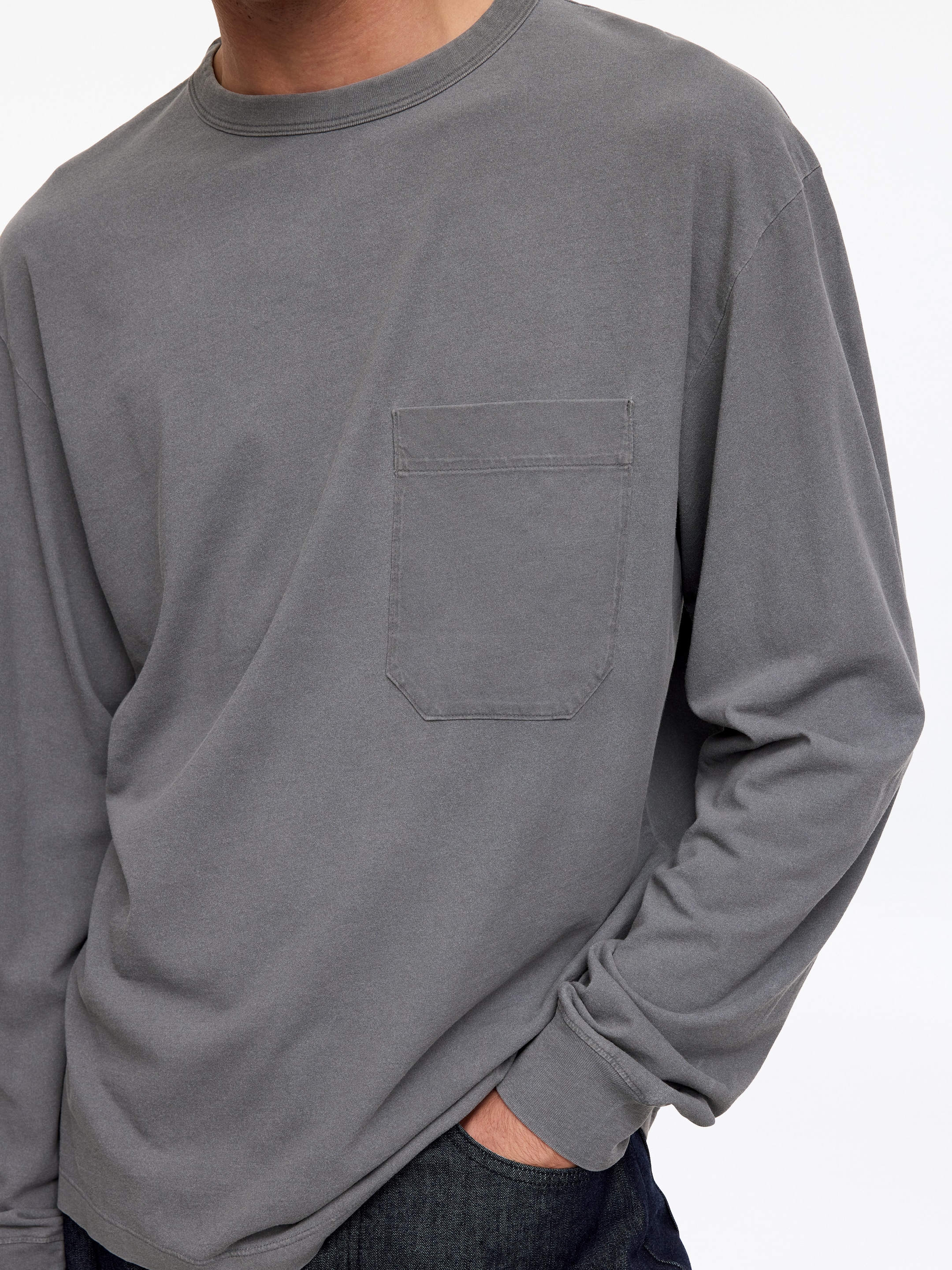 Relaxed Long-Sleeve T-Shirt - Grey - Relaxed fit - Men - StillMedia/Lookbook - 4