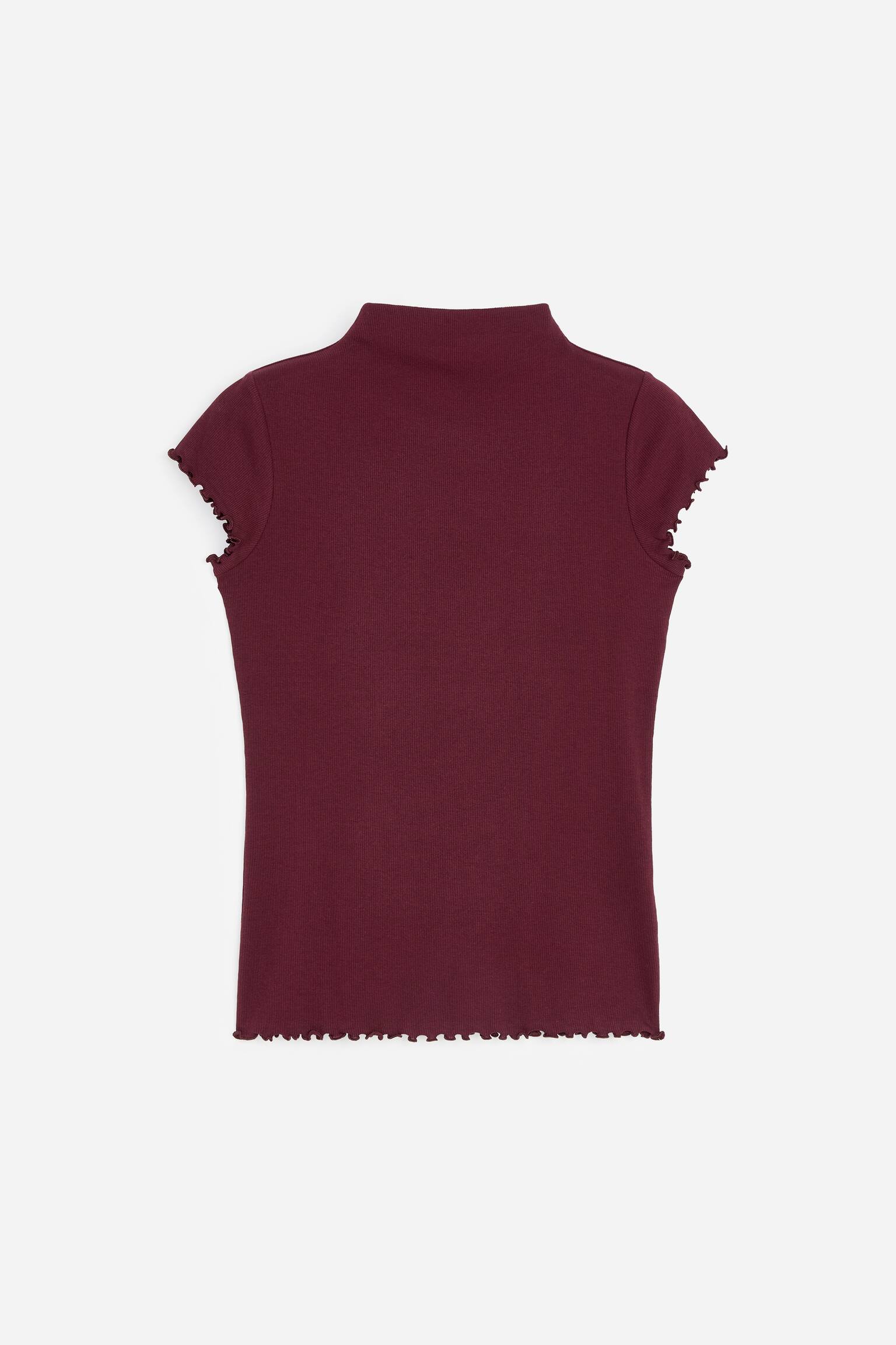 Tricou cu guler înalt - Roșu închis/Albastru Închis - 1