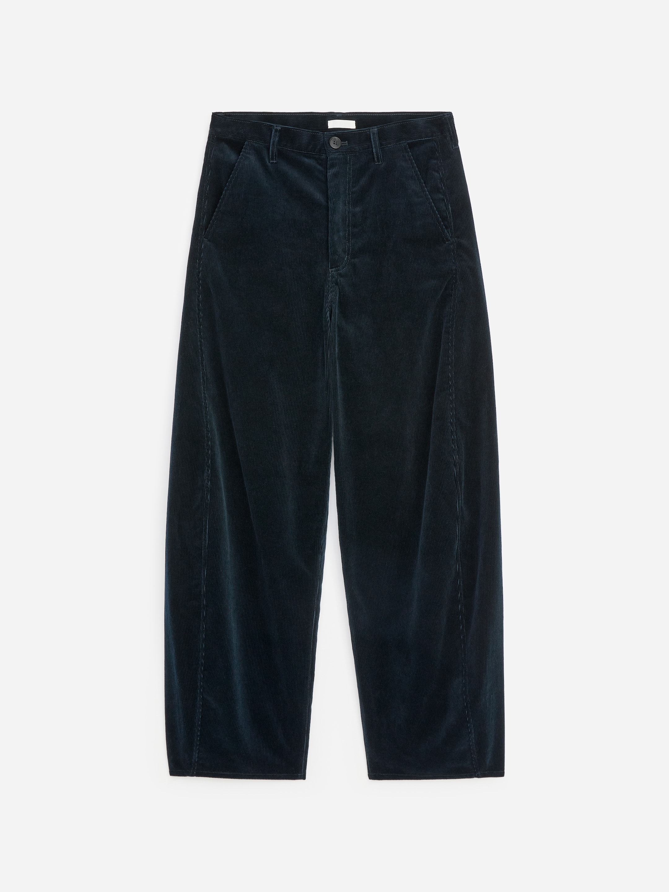 Corduroy Barrel Trousers - Blue - Regular fit - women - StillMedia/DescriptiveStillLife - 1