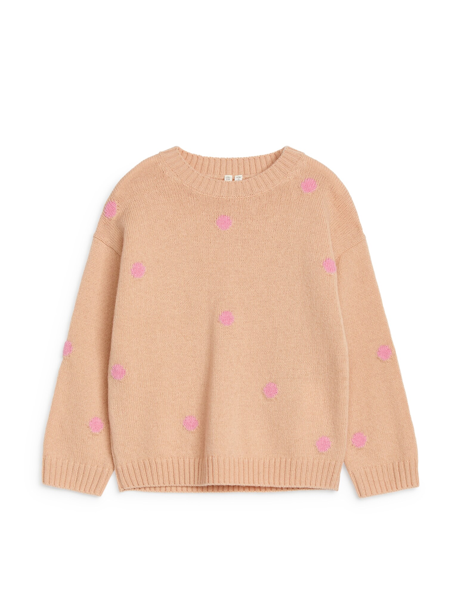 Wollen trui - Beige/roze stippen