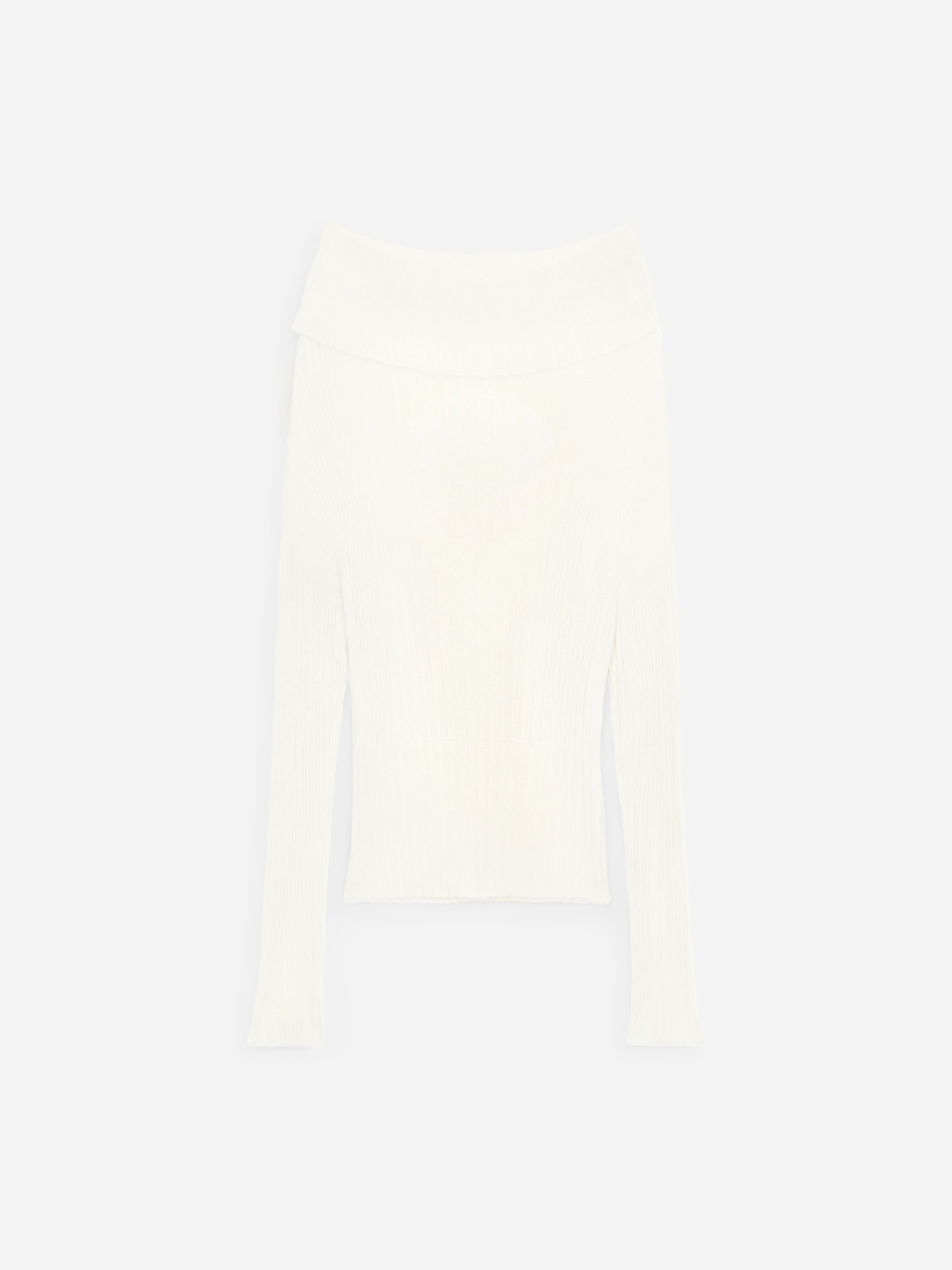 Haut côtelé à col roulé-White-17531
