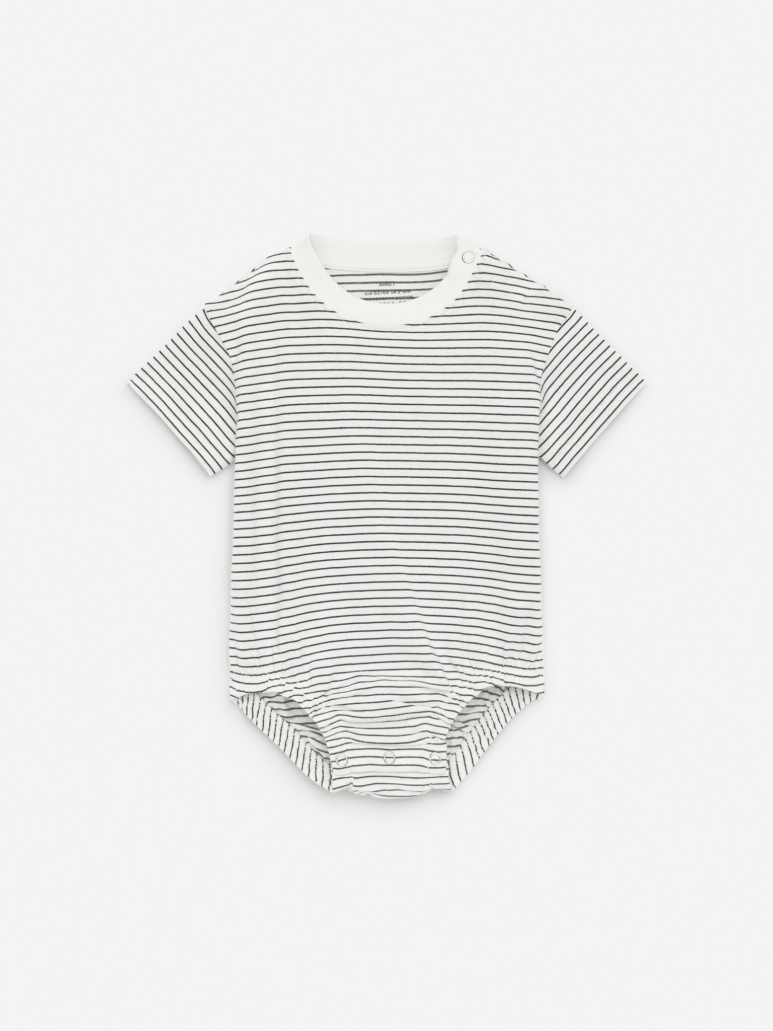 Kurzärmeliger Jersey-Strampler - Weiß/Schwarz
