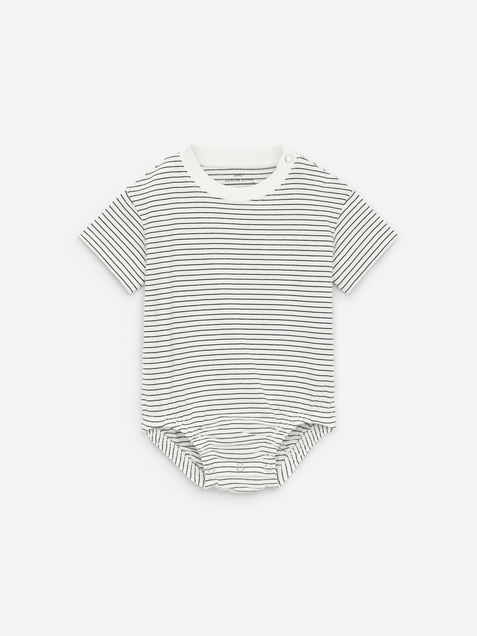 Tricot romper met korte mouwen - Wit/zwart