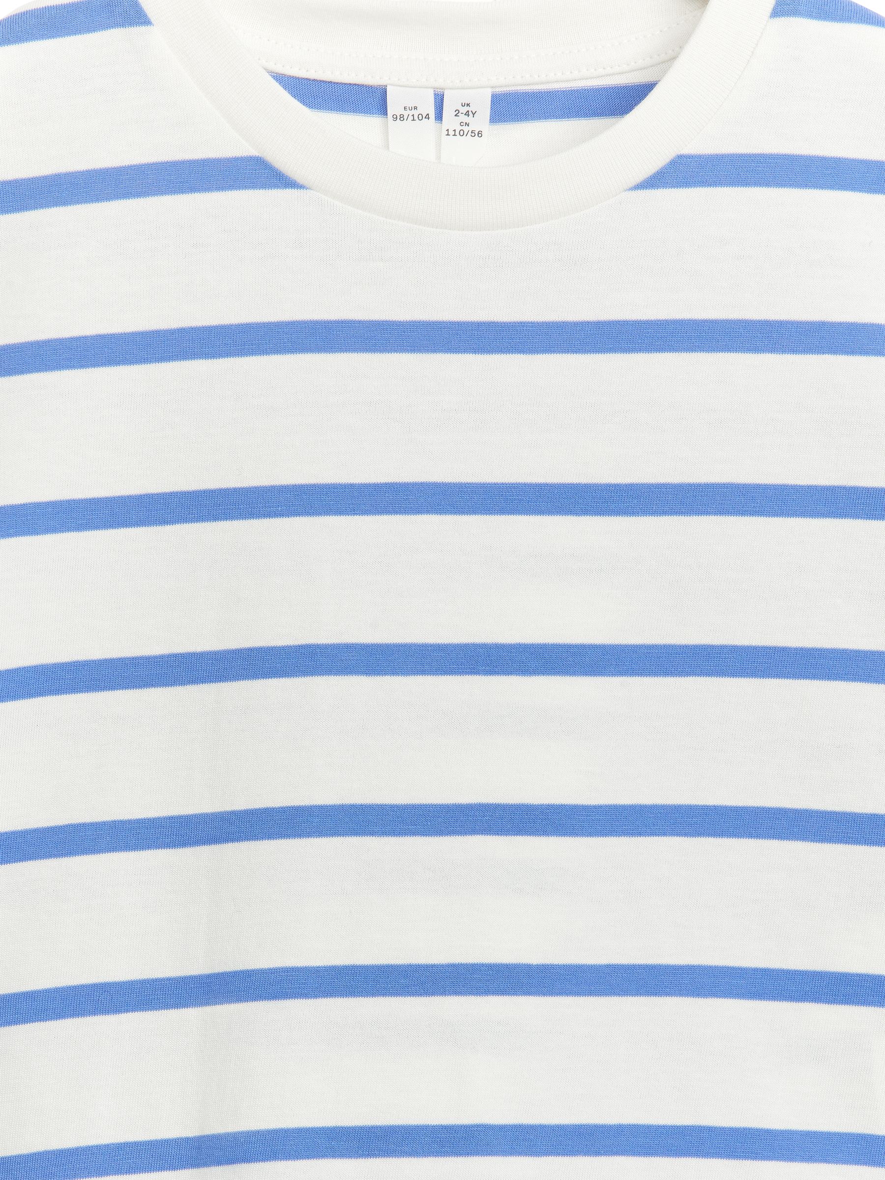 Stripe T-Shirt - White/Blue - Luźny fason - Children - StillMedia/DescriptiveDetail - 3