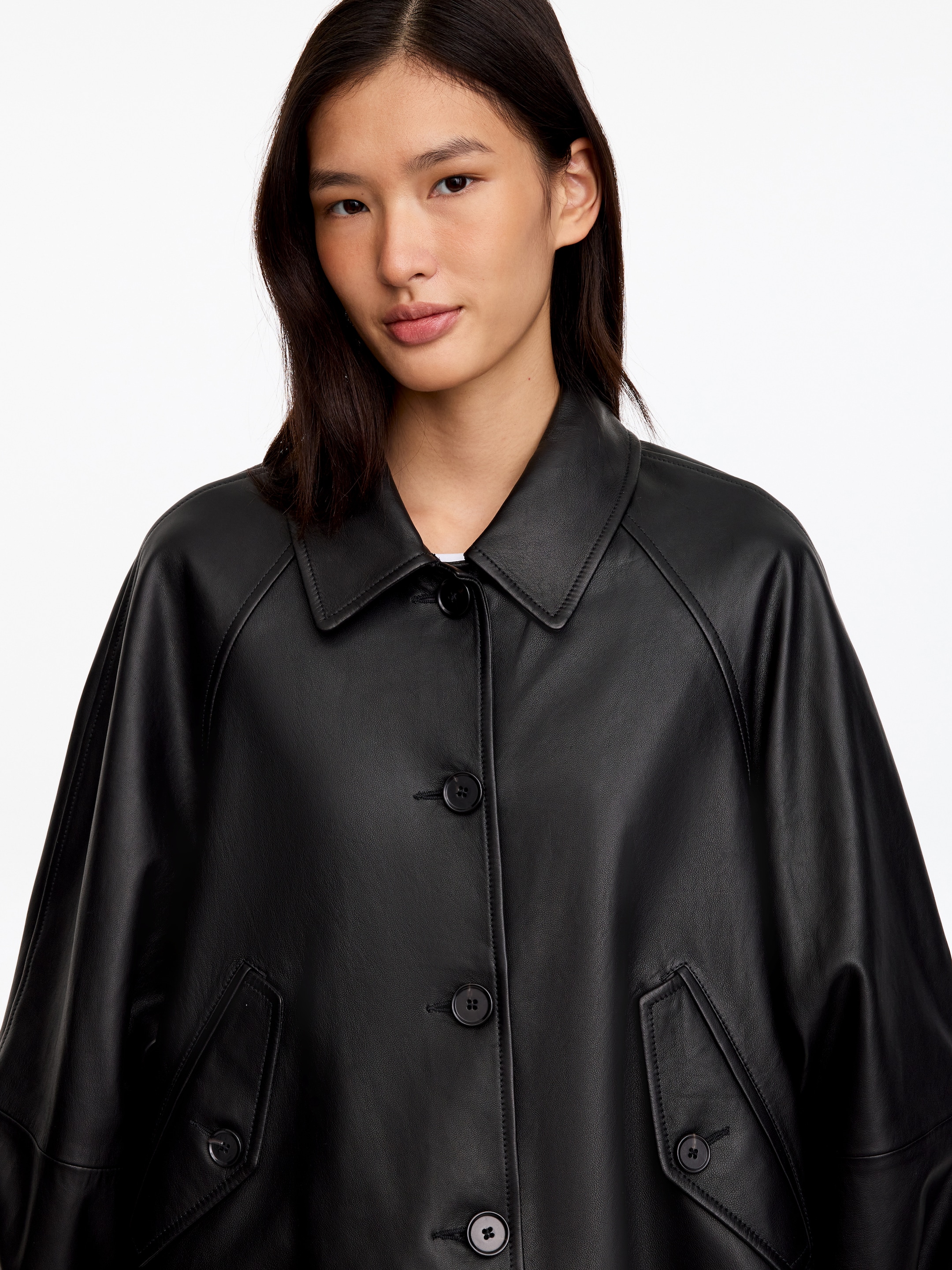 Chaqueta de piel evasé - Negro - Corte estándar - women - StillMedia/Lookbook - 5