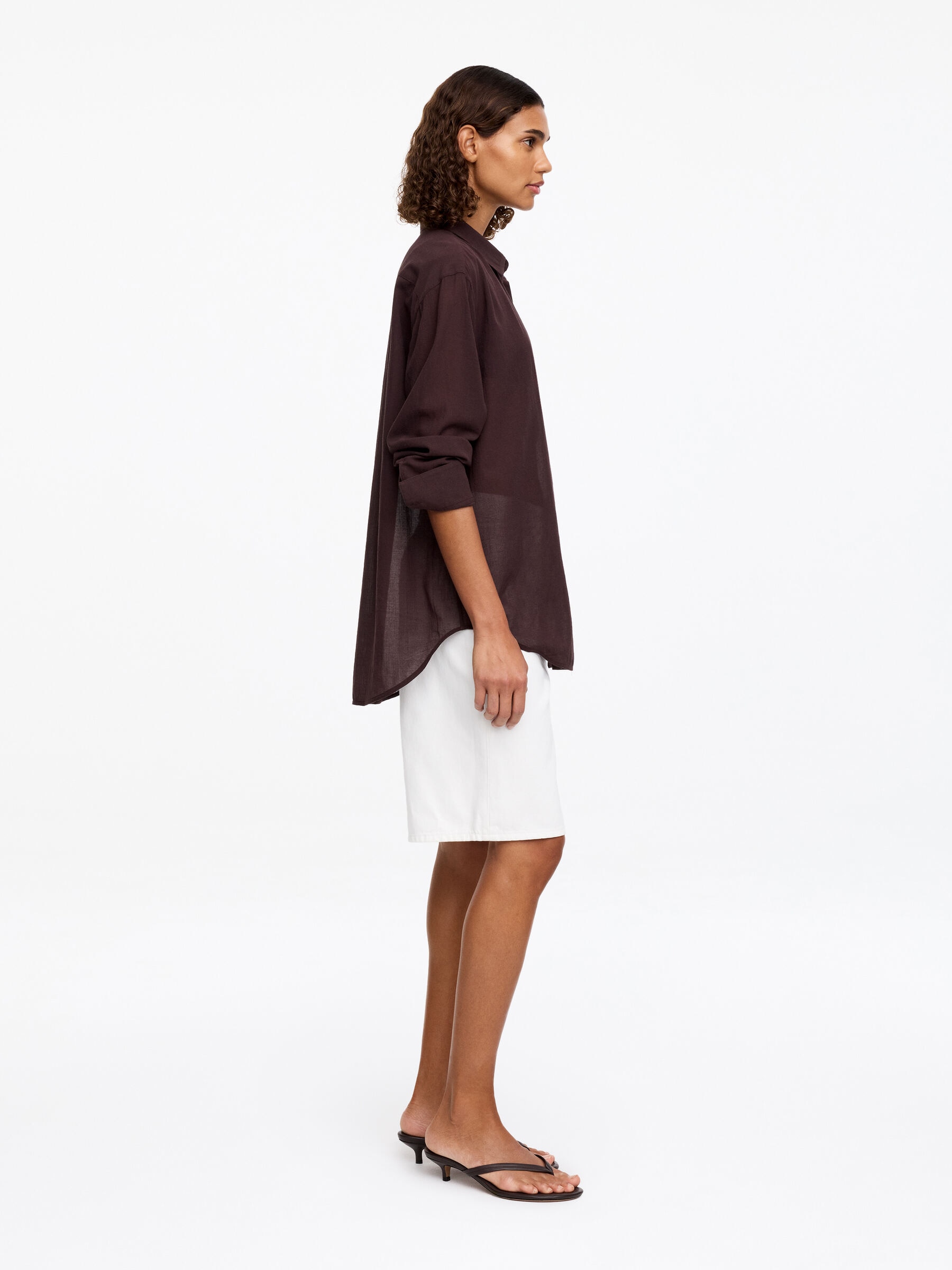Lockeres Crêpe-Hemd - Braun - Regular Fit - Damen - StillMedia/Lookbook - 4
