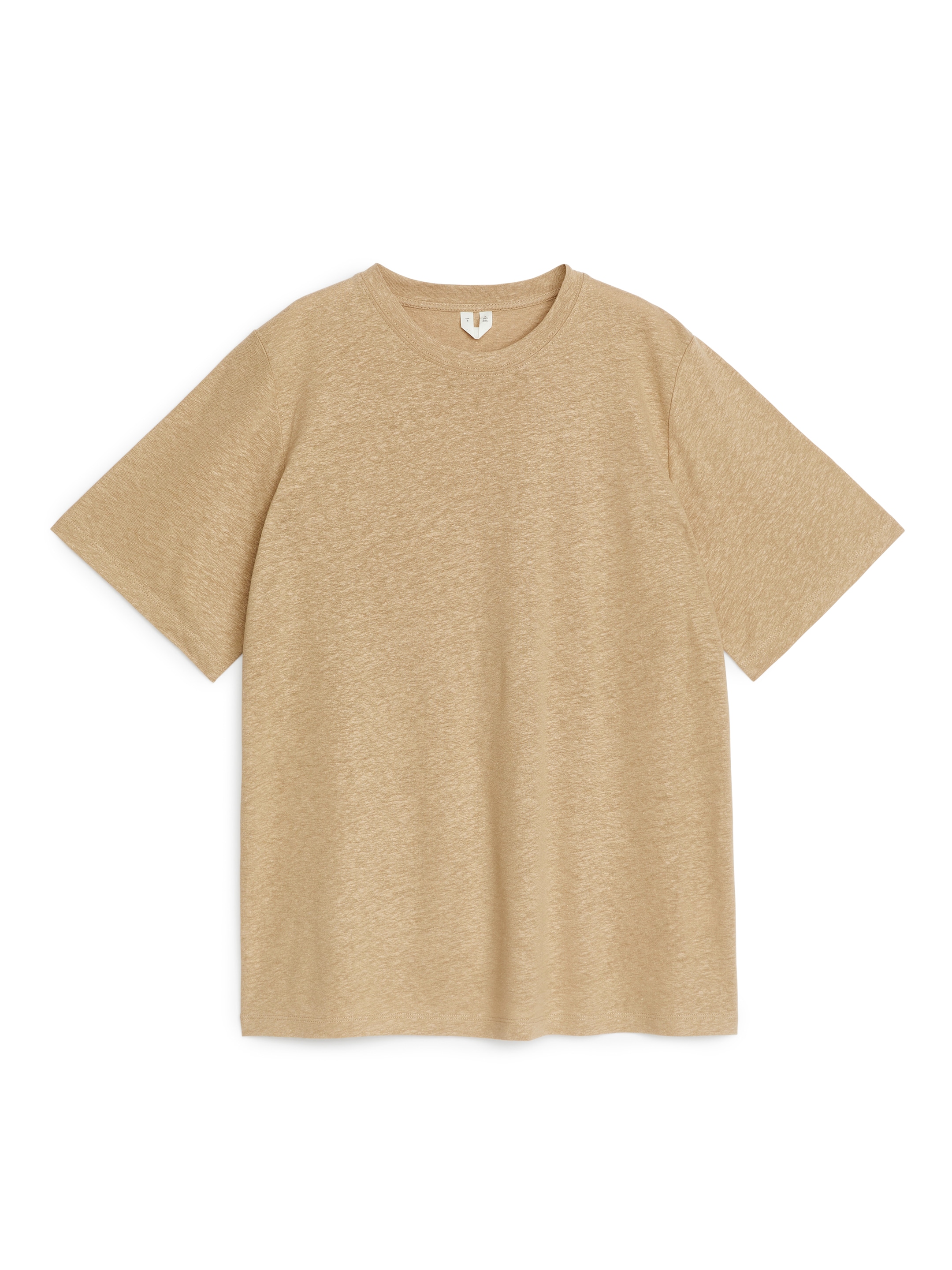 Oversized t-shirt i linneblandning - Mörkbeige - Oversized - Women - StillMedia/DescriptiveStillLife - 1