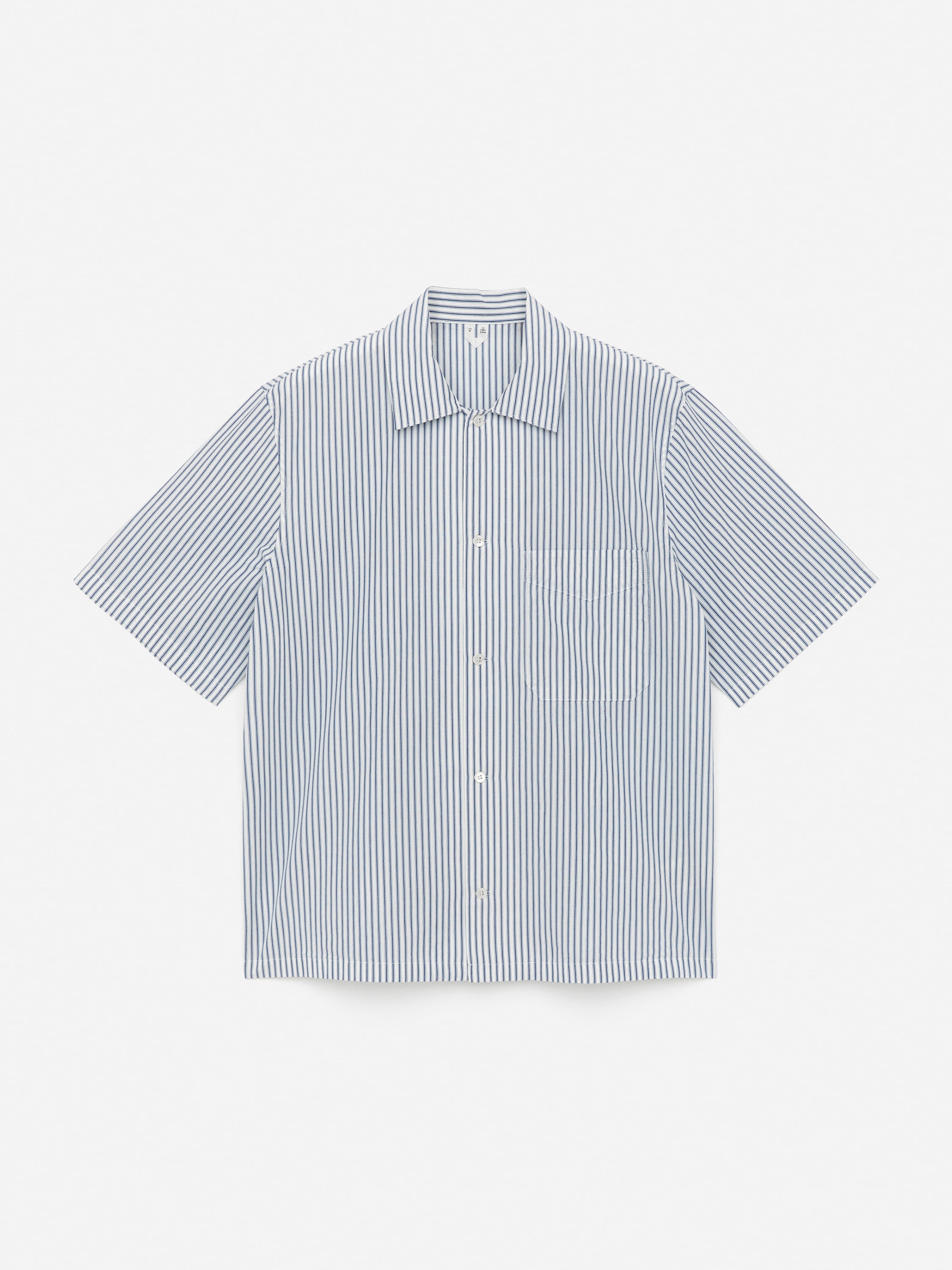 Pyjama-Hemd aus Popeline - Weiß/Blau